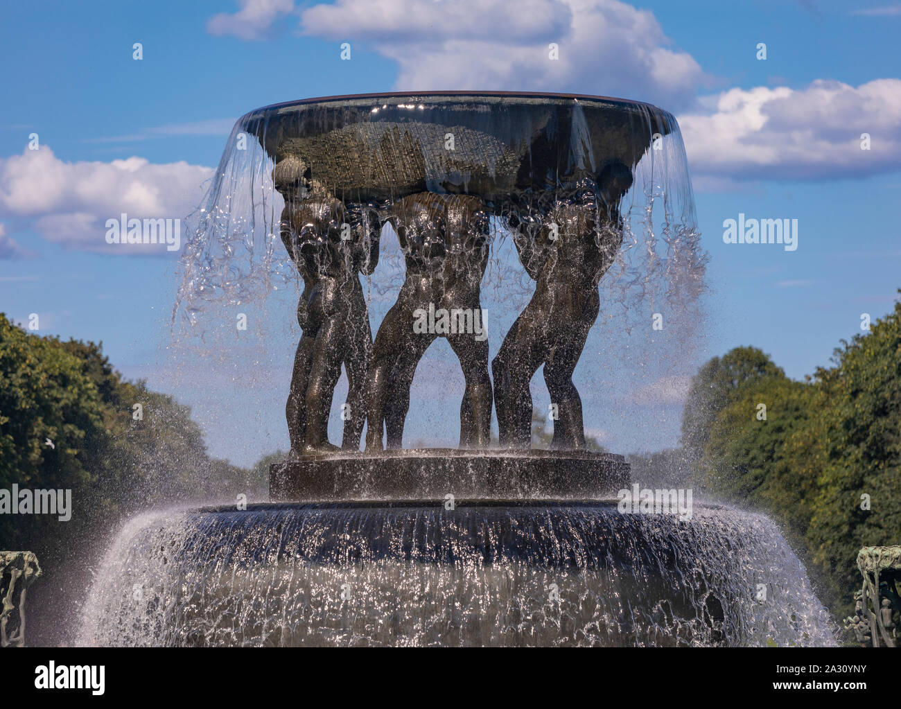 OSLO, NORWEGEN - Brunnen, Vigeland Skulptur, in Frogner Park. Stockfoto