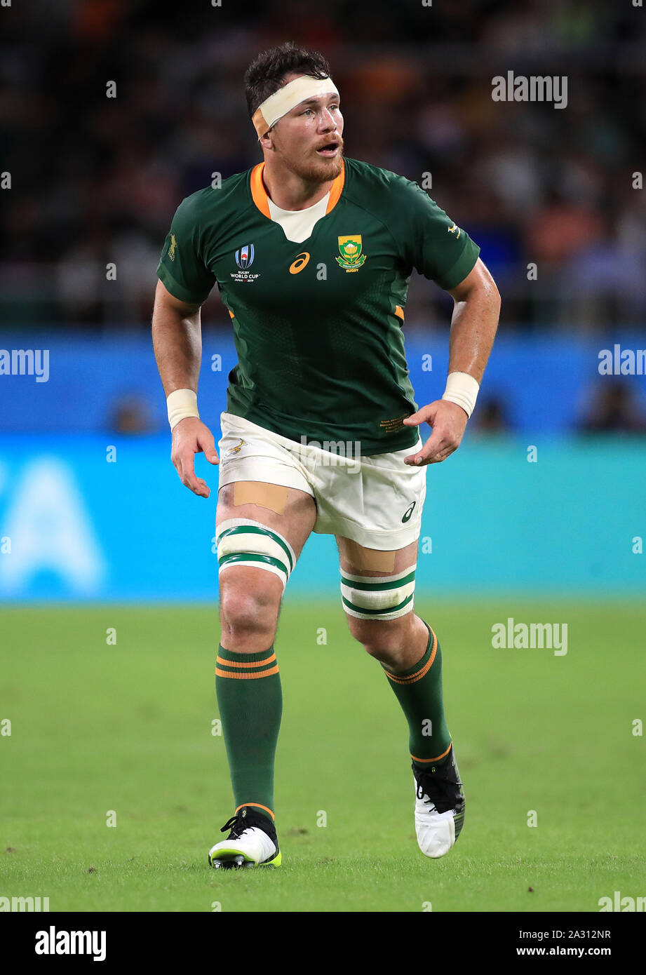 Südafrikas Francis Louw während der 2019 Rugby World Cup Pool B Spiel in Shizuoka Stadion Ecopa, Präfektur Shizuoka. Stockfoto