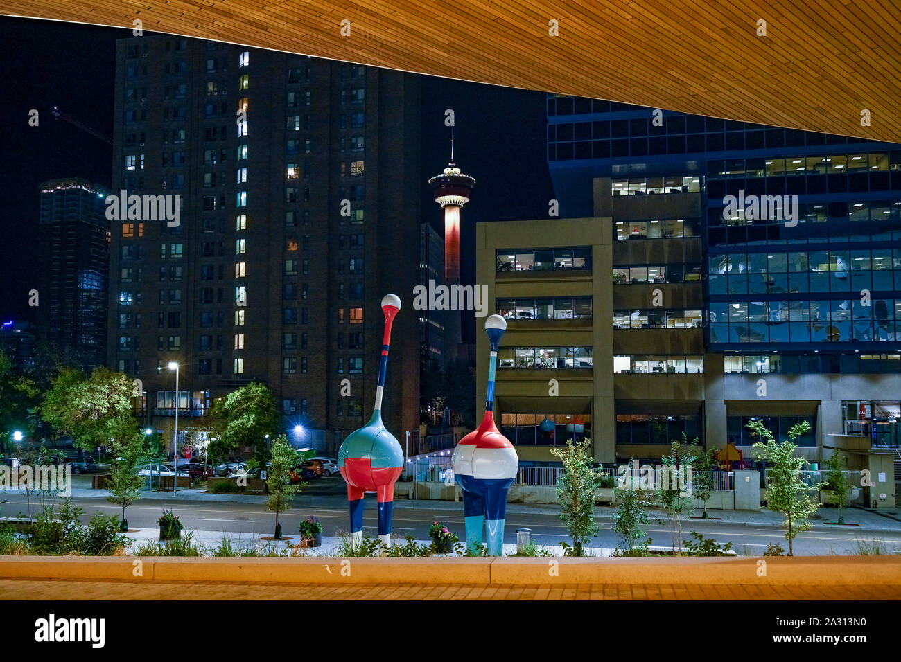 Kinetische Skulptur, Calgary, Calgary, Alberta, Kanada Stockfoto