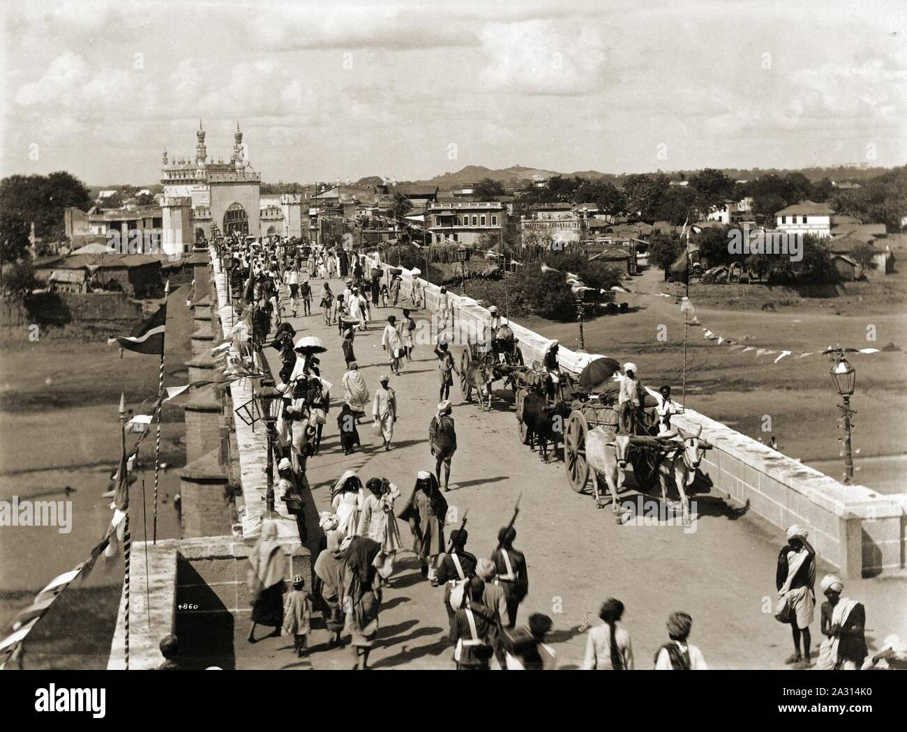 Eingang Brücke in Hyderabad, Indien. Stockfoto