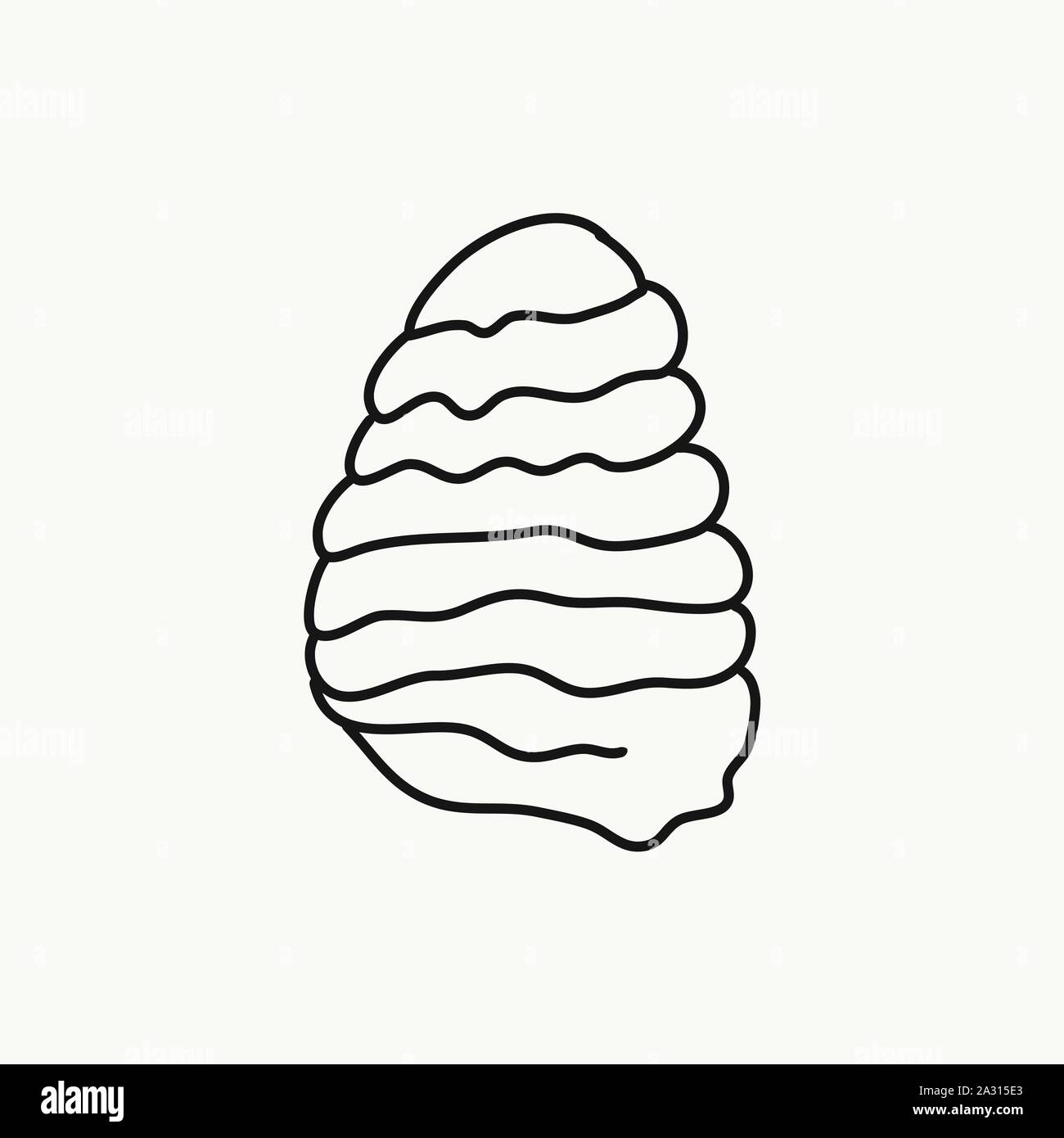 Der Vektor der ein Eis für die Färbung. Nette doodle Essen. Stock Vektor
