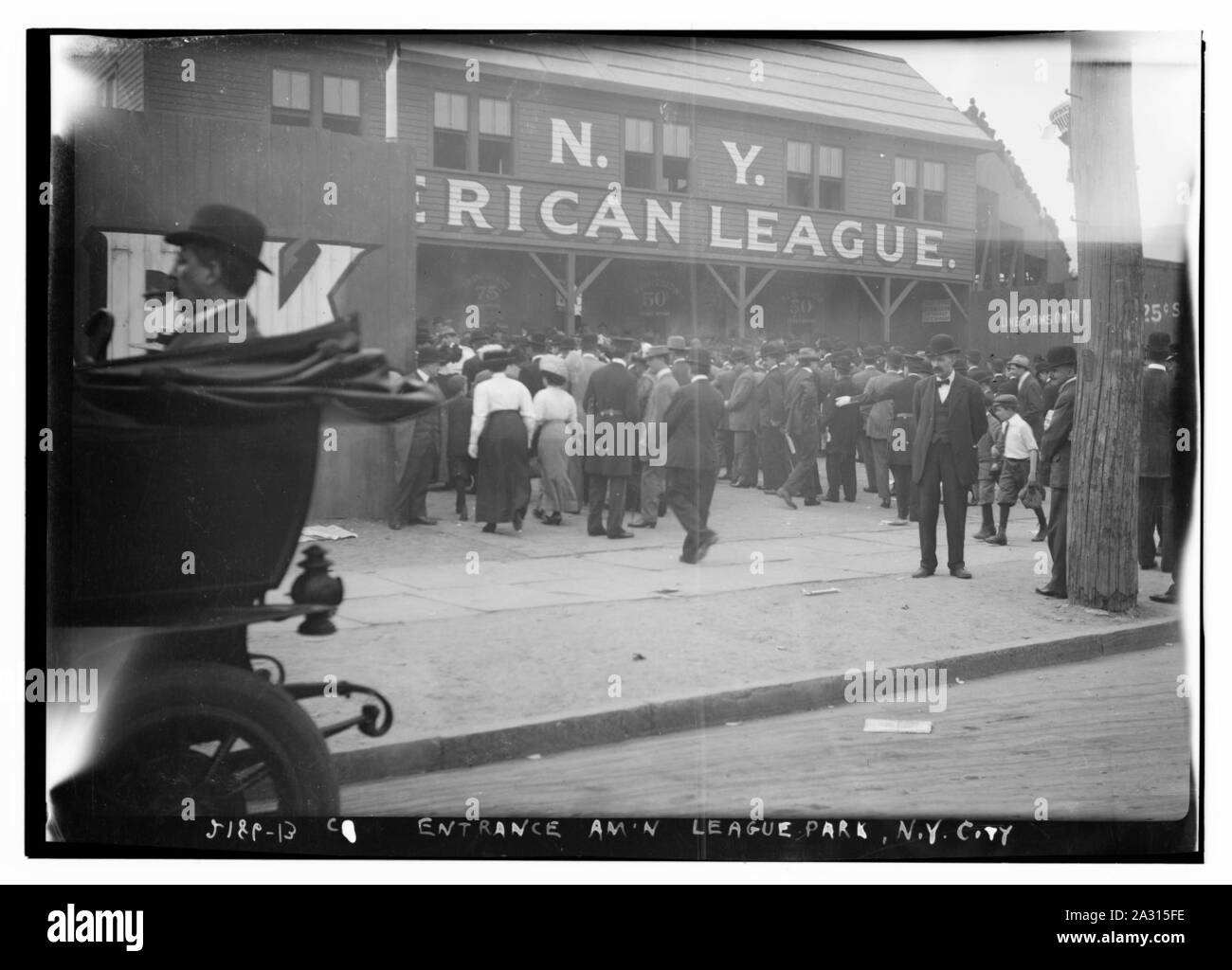 Eingang, American League Park (Hilltop Park), New York City (Baseball) Stockfoto