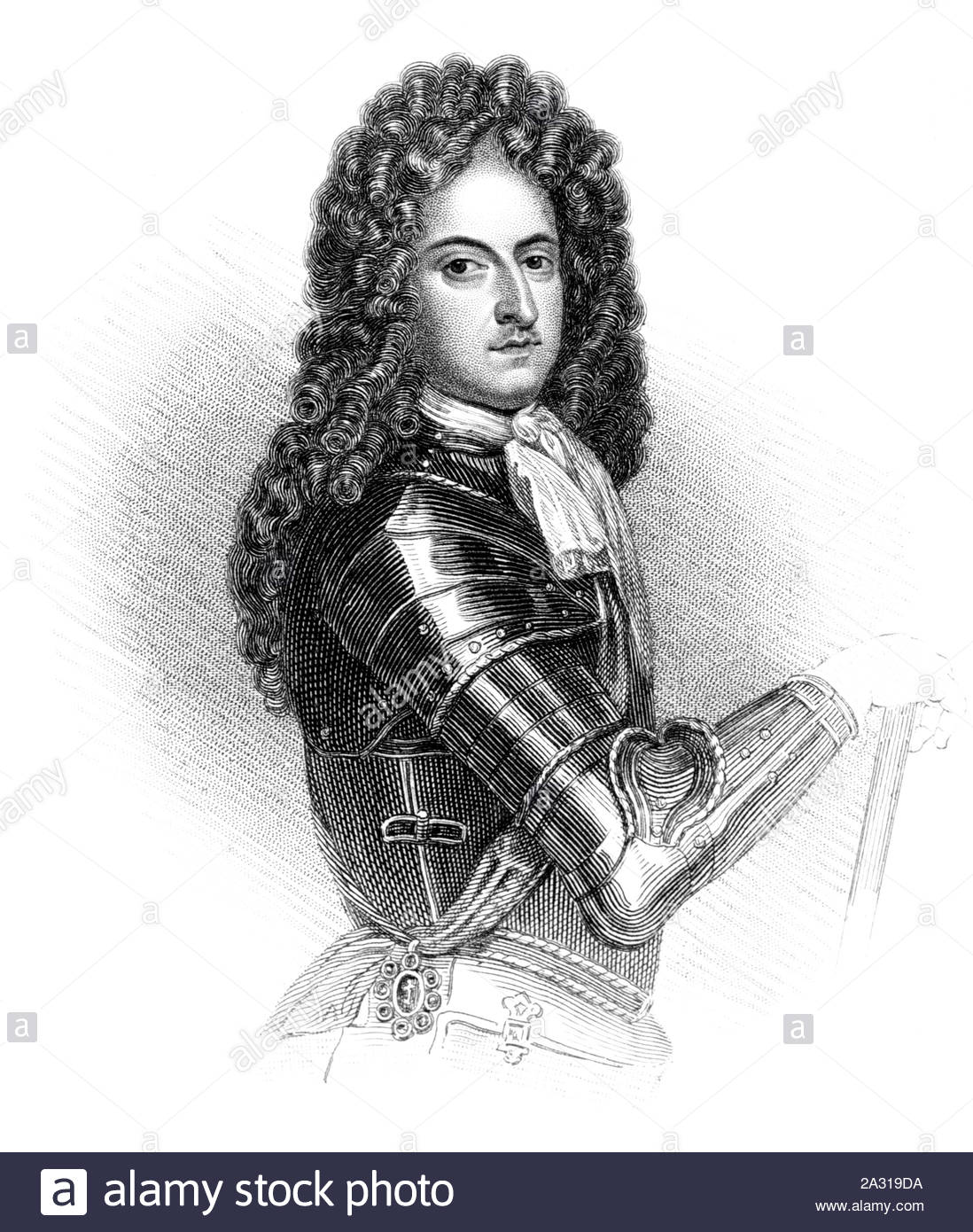 William Cavendish, Hochformat, 1. Herzog von Devonshire, 1640 - 1707, war ein englischer Soldat, Edelmann und Whig Politiker, vintage Abbildung von 1850 Stockfoto
