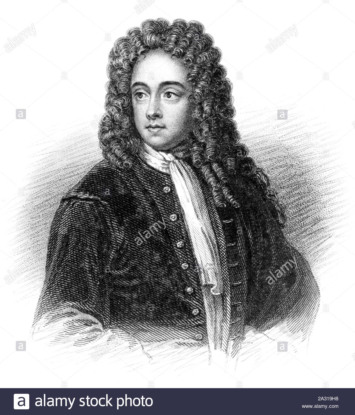Charles Talbot Portrait, 1. Herzog von Shrewsbury, 1660 - 1718, war ein englischer Politiker, der Teil des Unsterblichen sieben Gruppe, William III, Prinz von Oranien, lud James II. von England als Monarch während der Glorreichen Revolution abzusetzen war, vintage Abbildung von 1850 Stockfoto