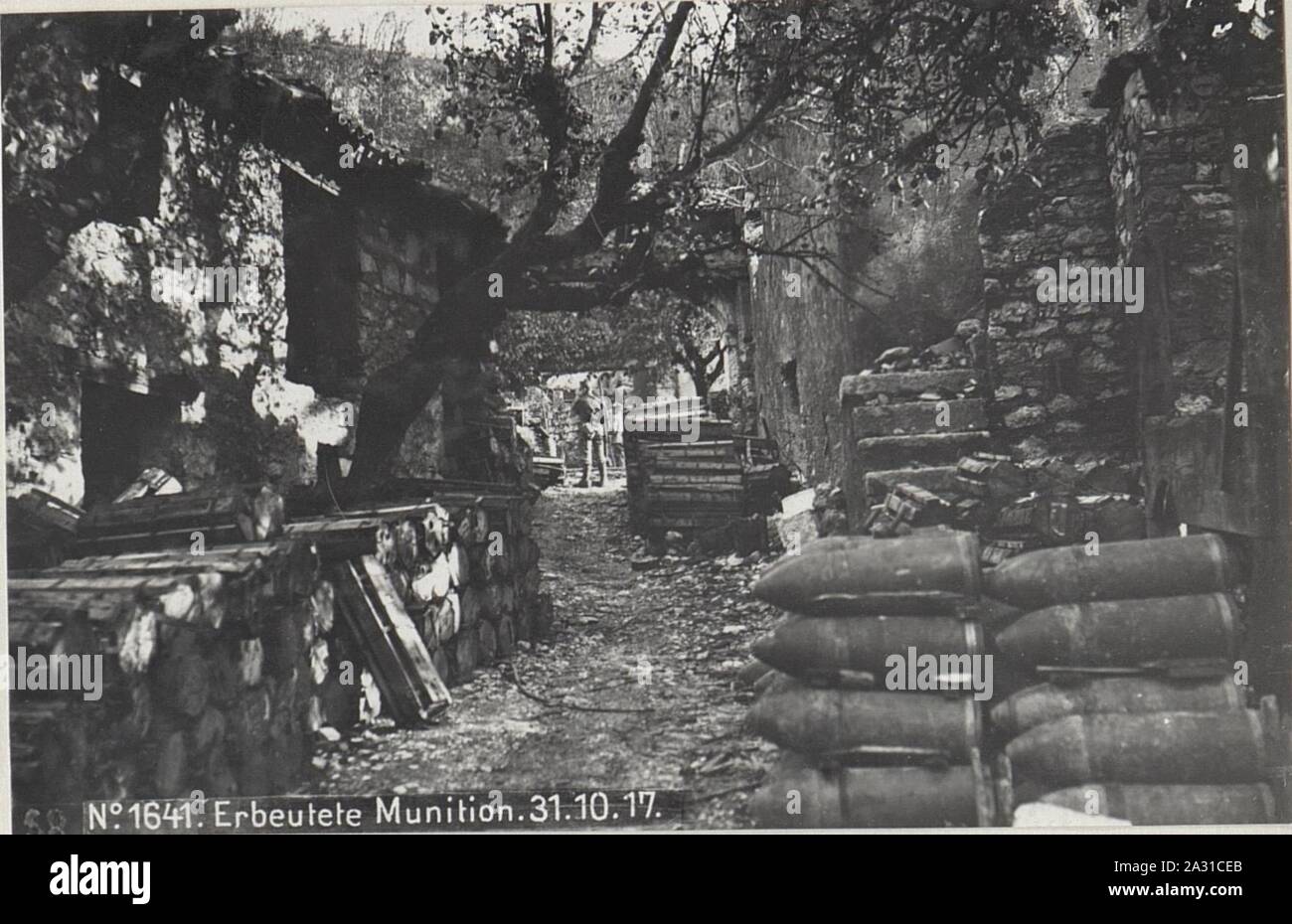 Erbeutete Munition. 31.10.17. Stockfoto