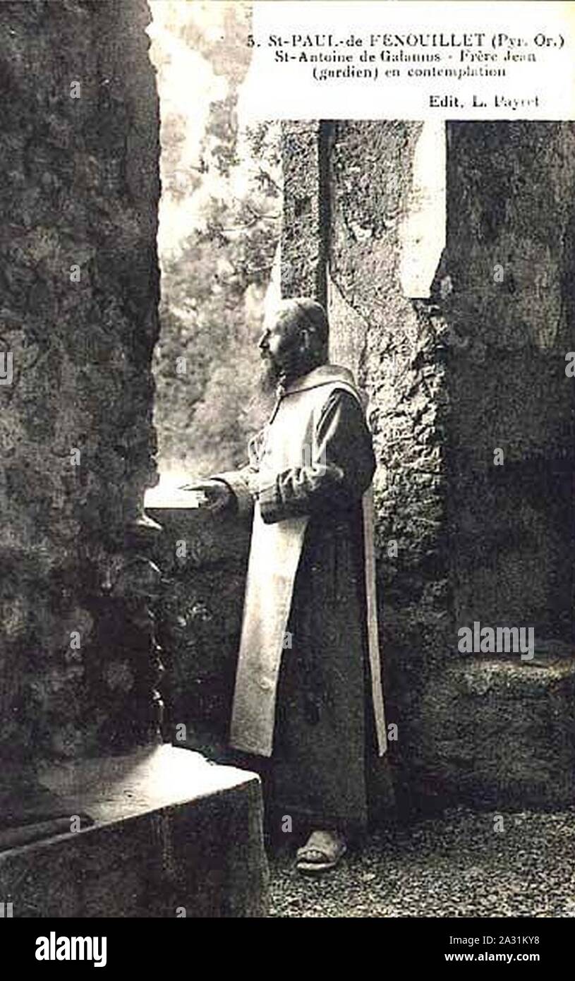 Ermitage Saint-Antoine de Galamus - Gardien Payret frère Jean (CP). Stockfoto