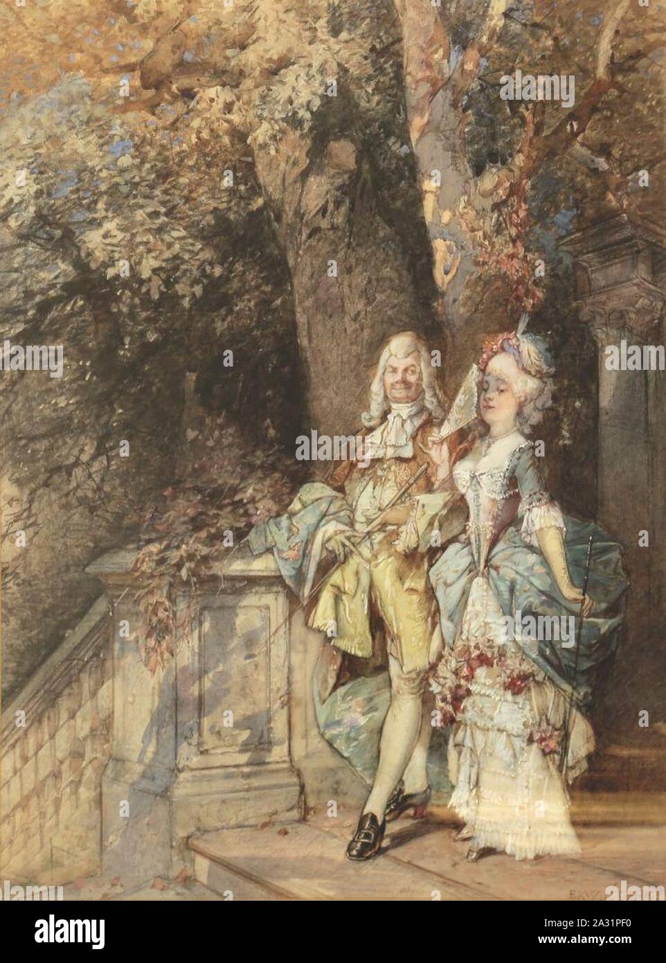 Ernst Erwin Oehme-Galantes Paar. Stockfoto