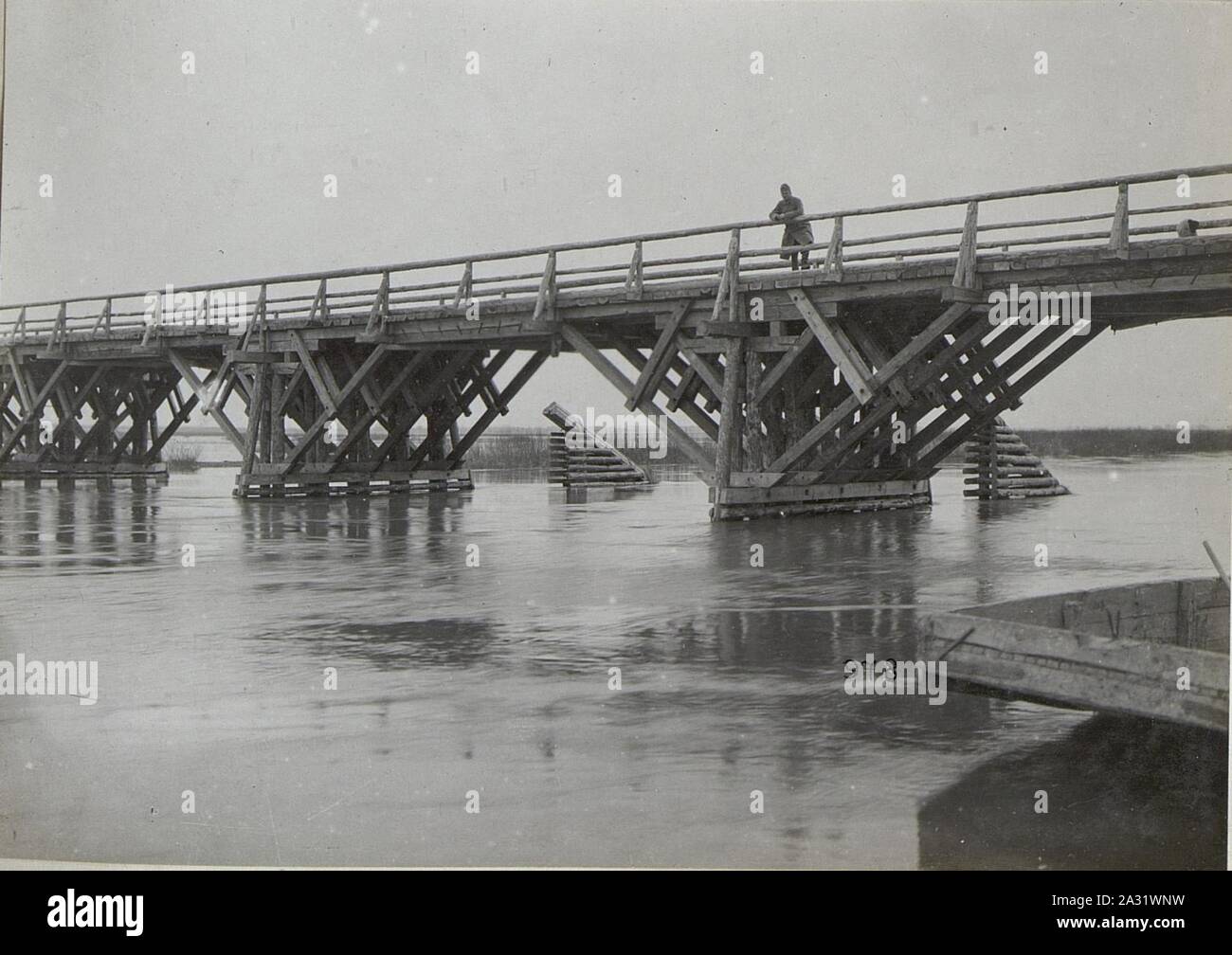 Linsingen Eröffnung der Brücke, wahrscheinlich nahe Kowel Stockfoto