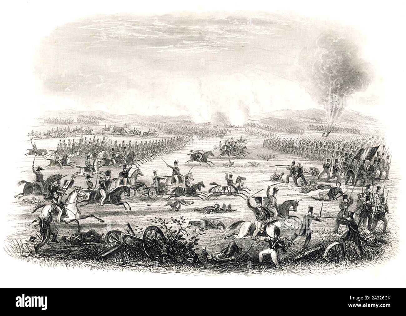 Schlacht von SALAMANCA vom 22. Juli 1812 in einem modernen Drucken. Stockfoto
