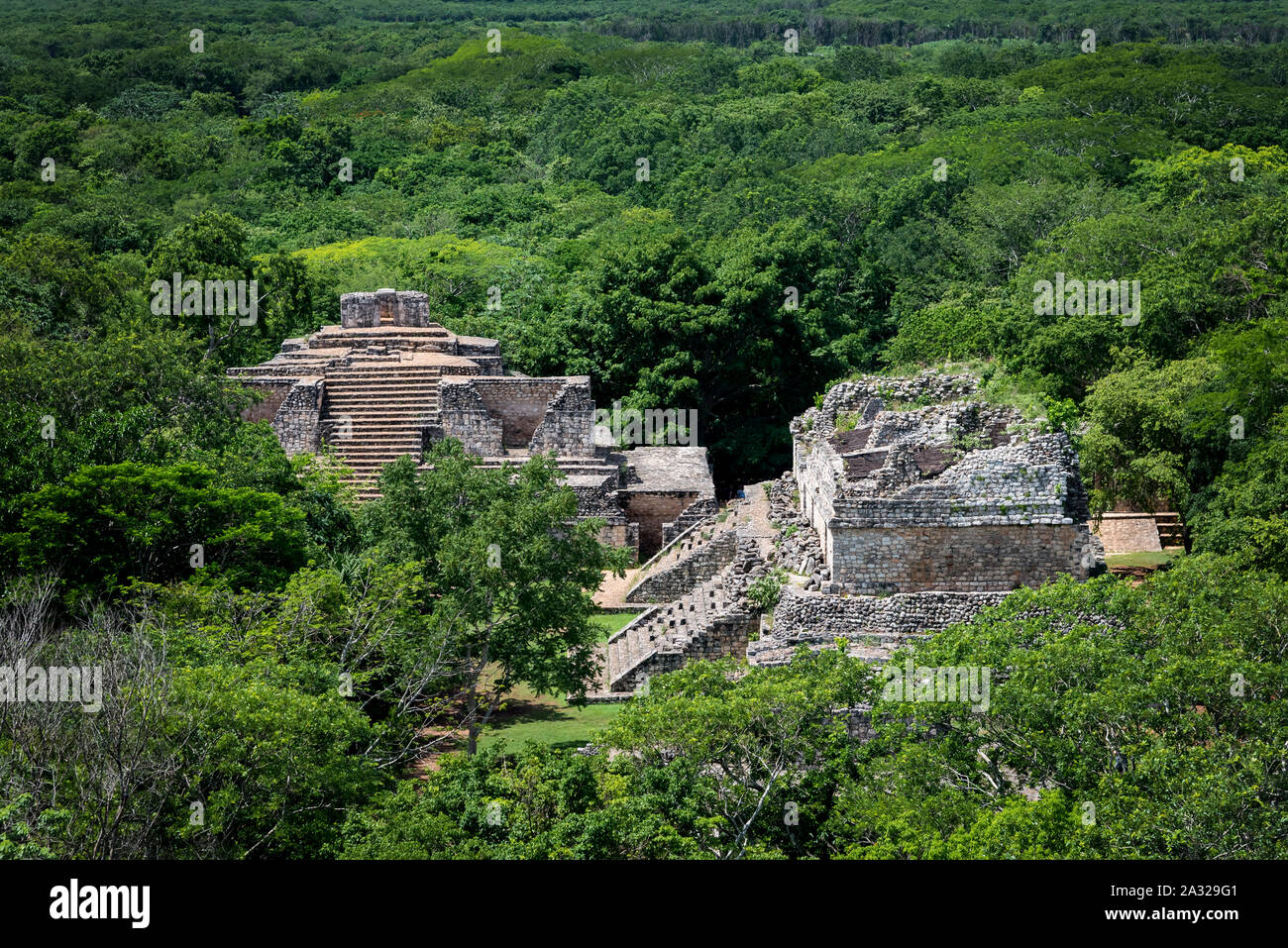 Die Ruinen der Maya-stadt Ek Balam, Halbinsel Yucatan, Mexiko Stockfoto