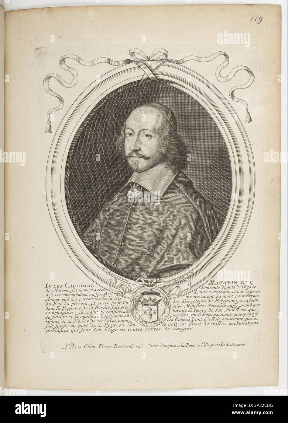 Estampes par Nicolas de Larmessin. f 127., Kardinal Jules Mazarin. Stockfoto