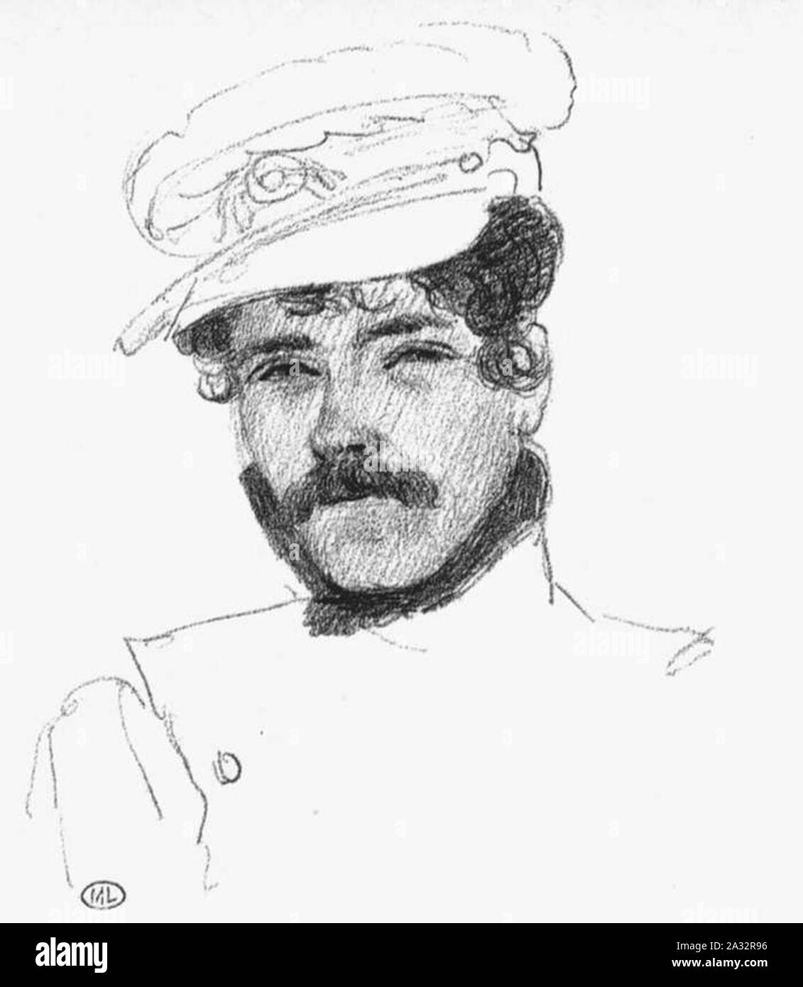 Eugène Delacroix - Selbstbildnis mit Cap- Stockfoto