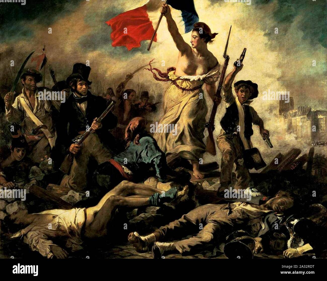 Eugène Delacroix, La Liberté guidant le peuple". Stockfoto