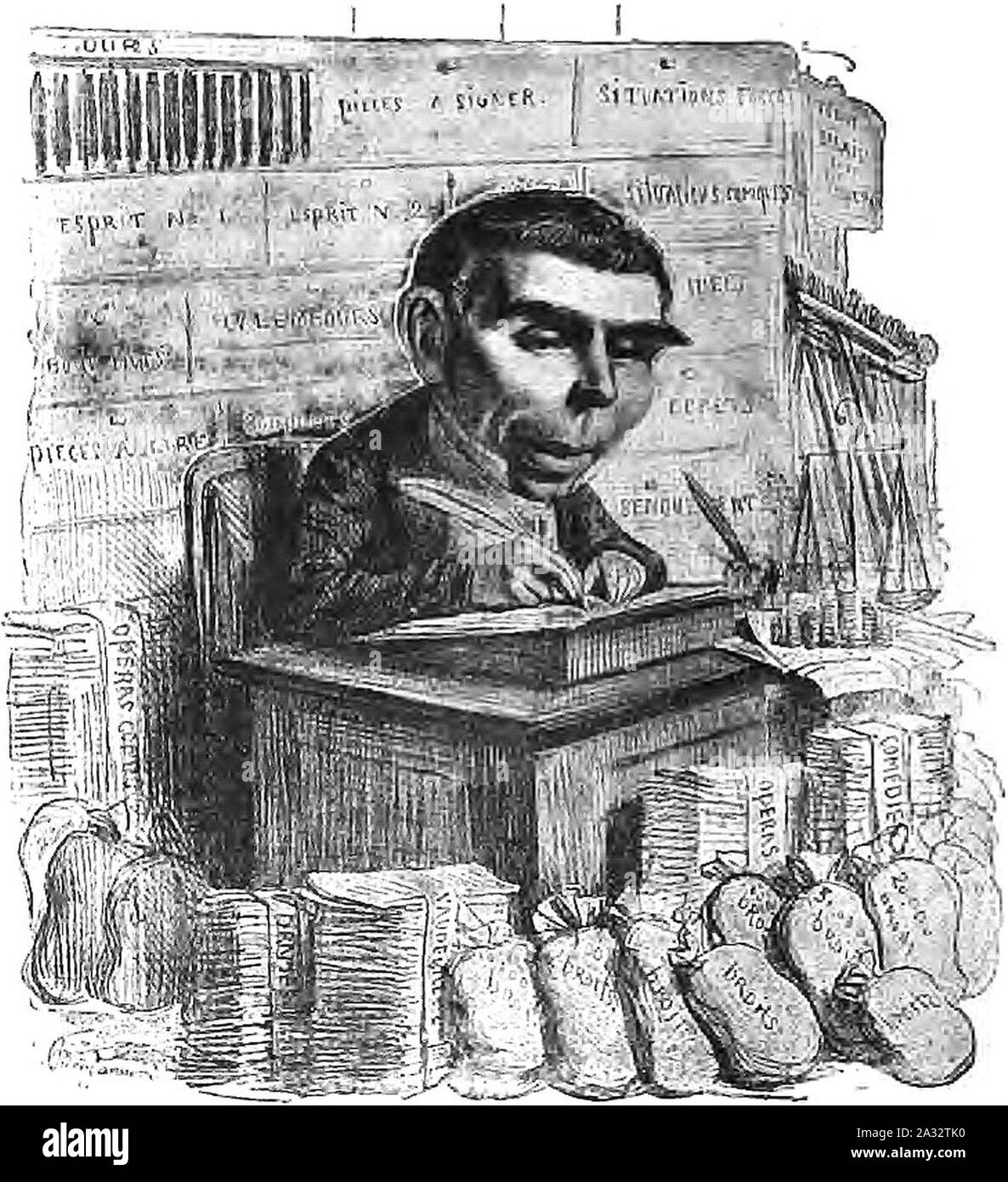 Eugène Scribe, Célèbre portrait kostenlos de Benjamin. Stockfoto