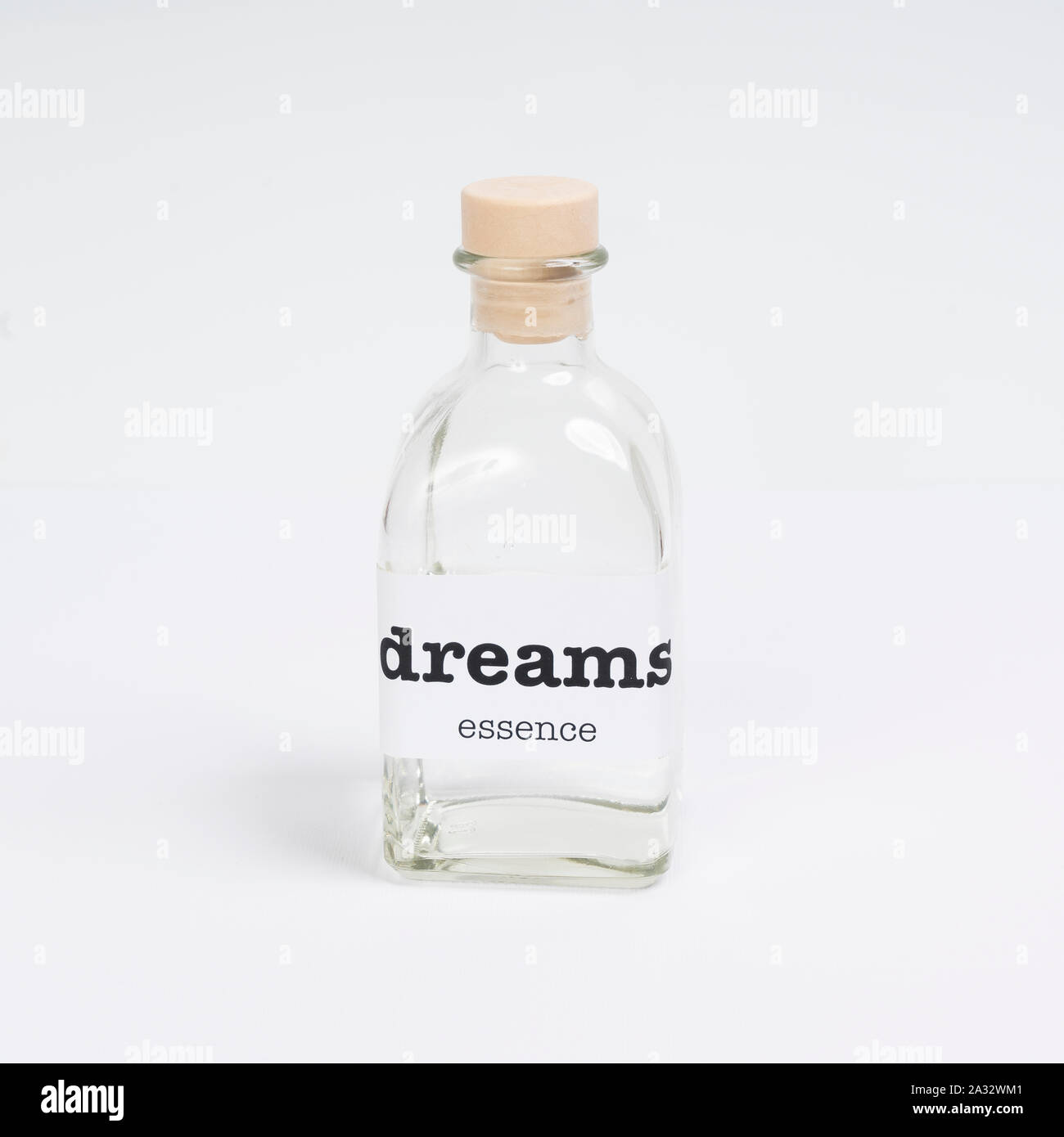 Eine Flasche aus Glas, die Träume Wesen Stockfoto