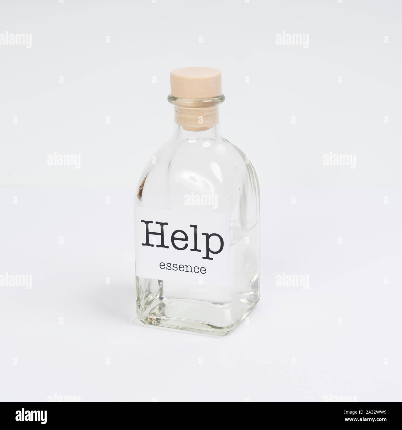 Eine Flasche aus Glas, die Helfen, Essenz Stockfoto