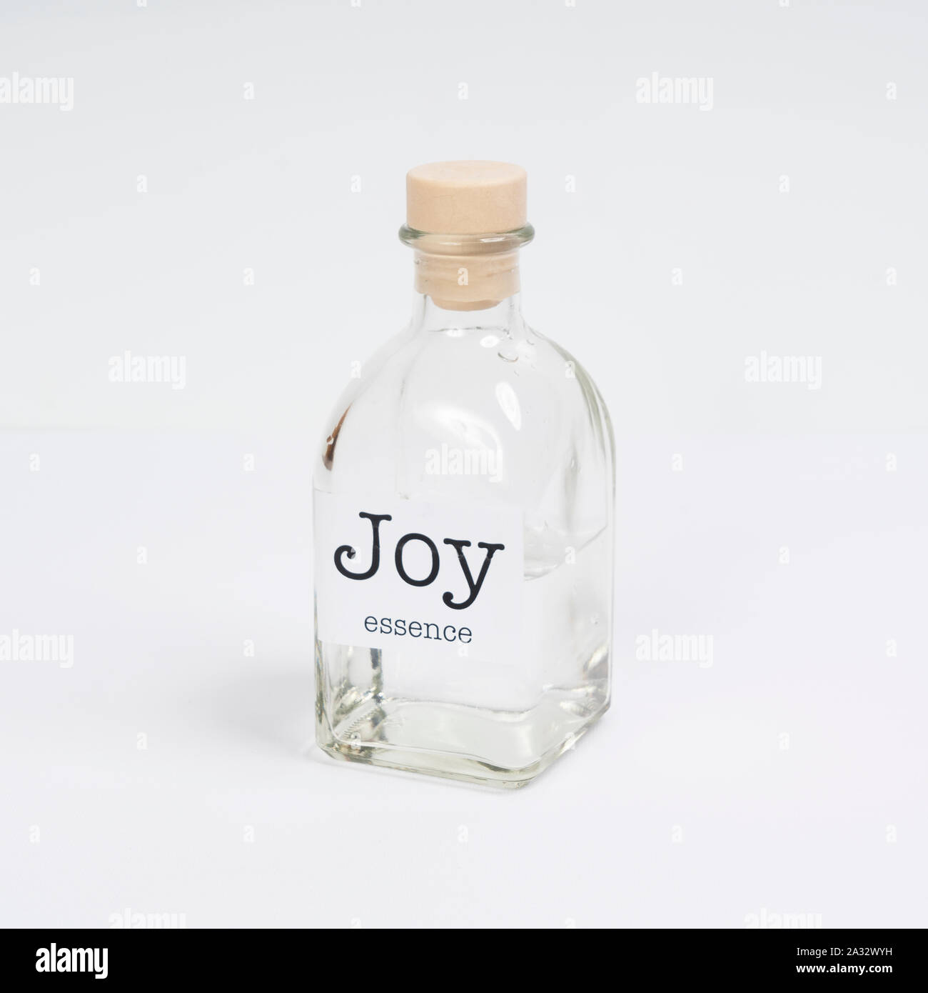 Eine Flasche aus Glas, die Freude Essenz Stockfoto