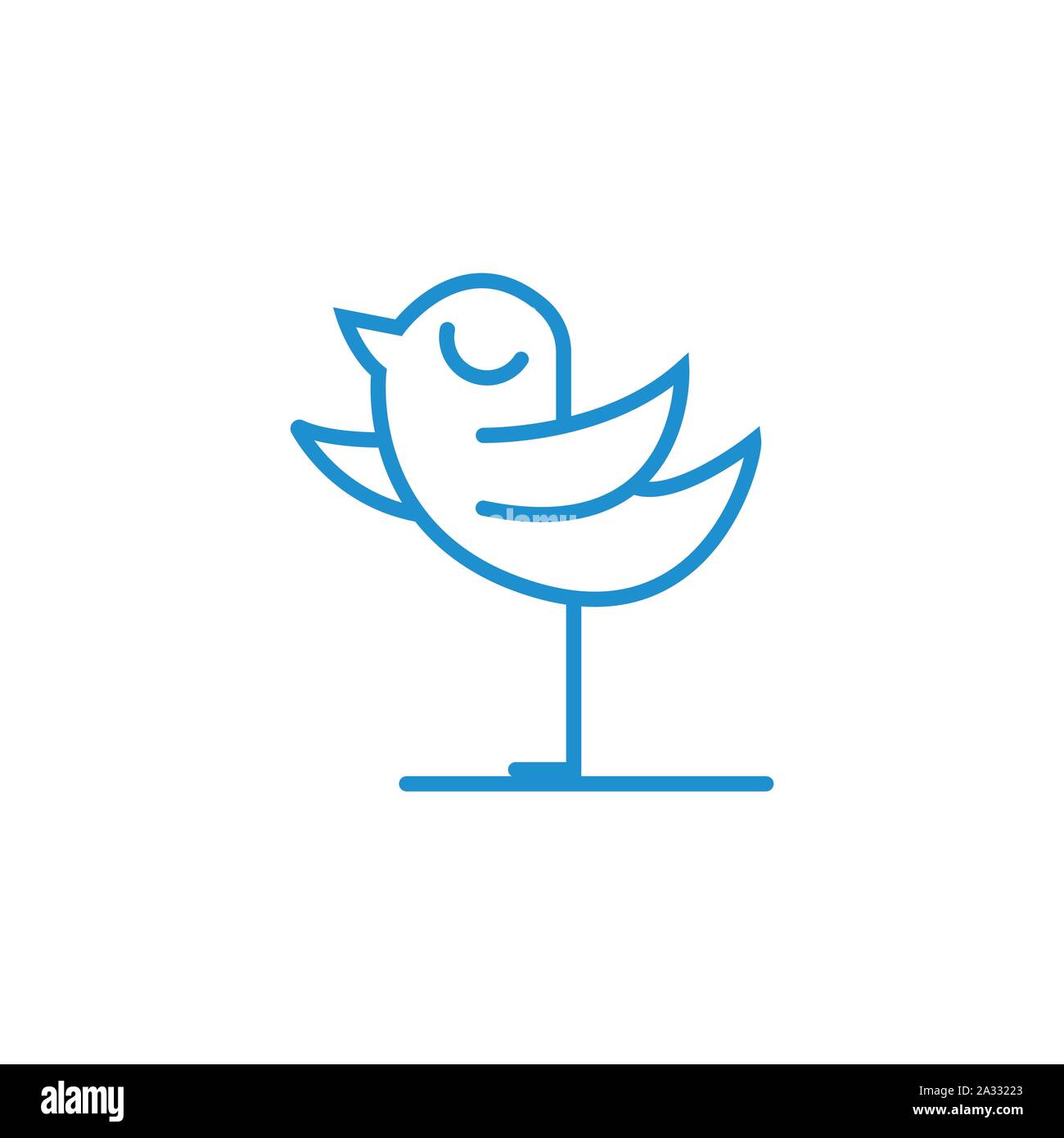 Bird Logo Design vorlage, Strichzeichnungen, einfaches Logo. Stock Vektor