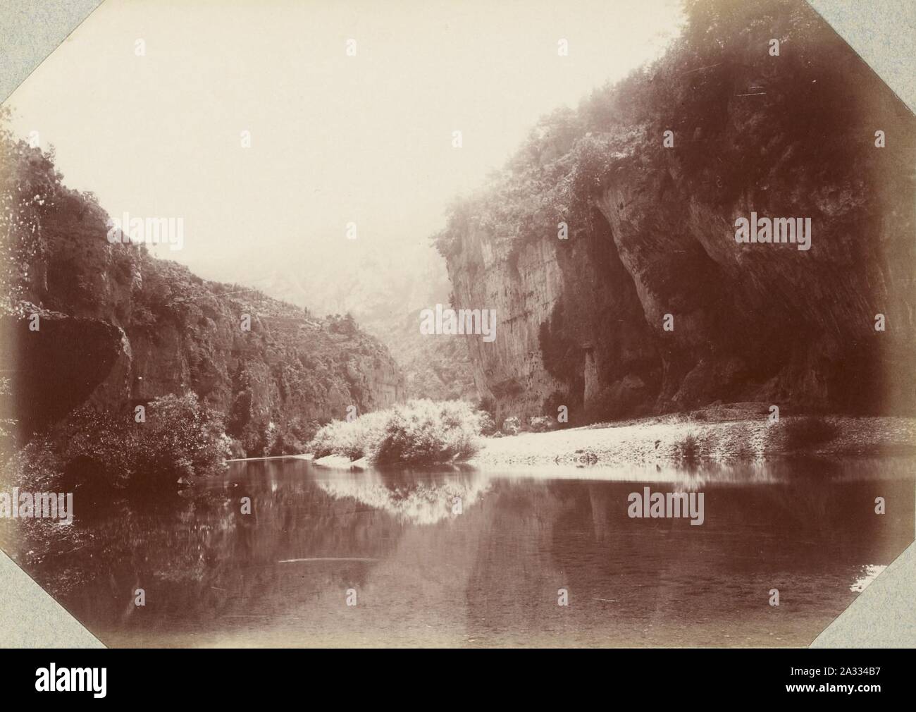 Ausflug dans la région des Causses (1892). f17. Gorges du Tarn, Détroits. Stockfoto