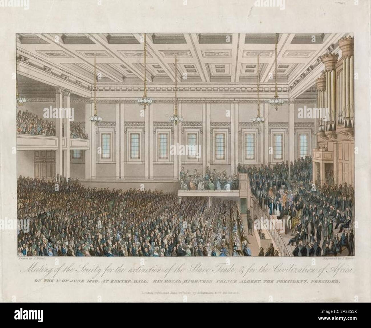 Exeter Hall Sitzung vom 1. Juni 1840. Stockfoto