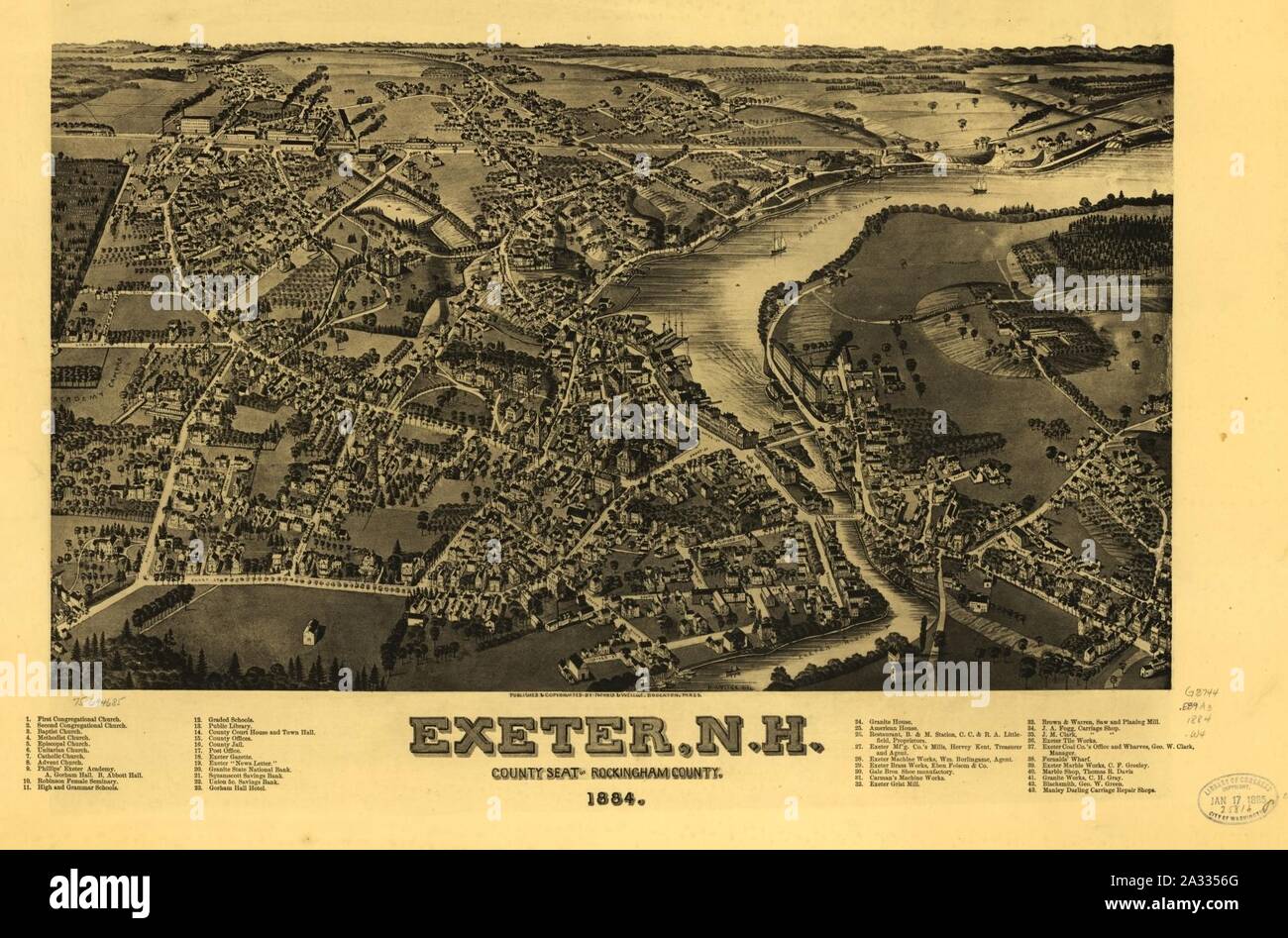 Exeter, N.H., Sitz der County Rockingham County, 1884. Stockfoto