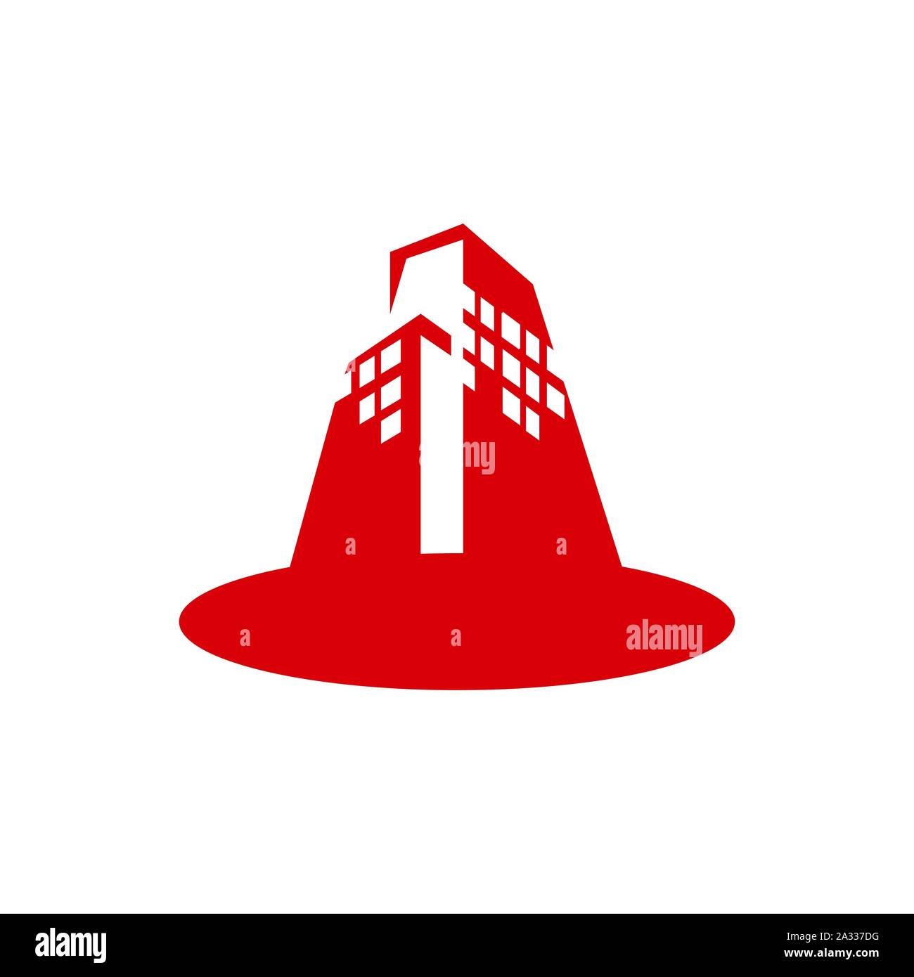 Moderne kreative Idee von Gebäude Logo Design Vector Illustration Stock Vektor