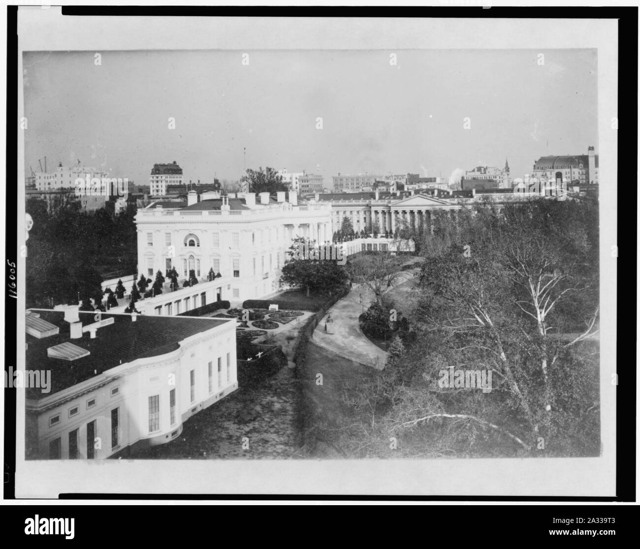 Außen auf der Rückseite des Weißen Hauses, aus dem Südwesten, Washington, D.C. Stockfoto