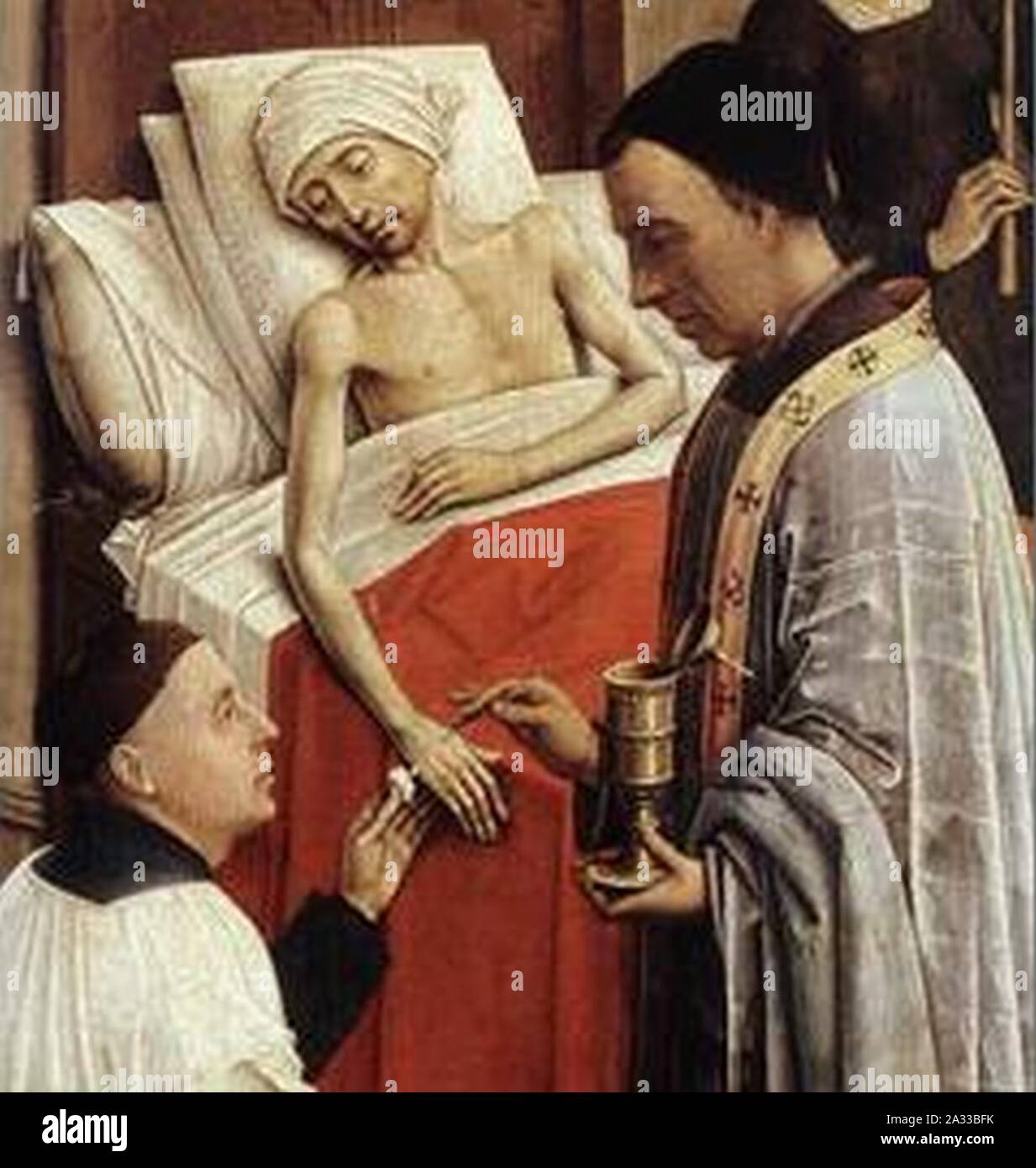 Die letzte Ölung Rogier van der Weyden. Stockfoto