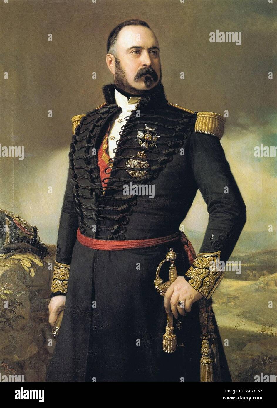 F. de Madrazo - 1849, El General Manuel Mazarredo (Colección insbesondere, Madrid). Stockfoto