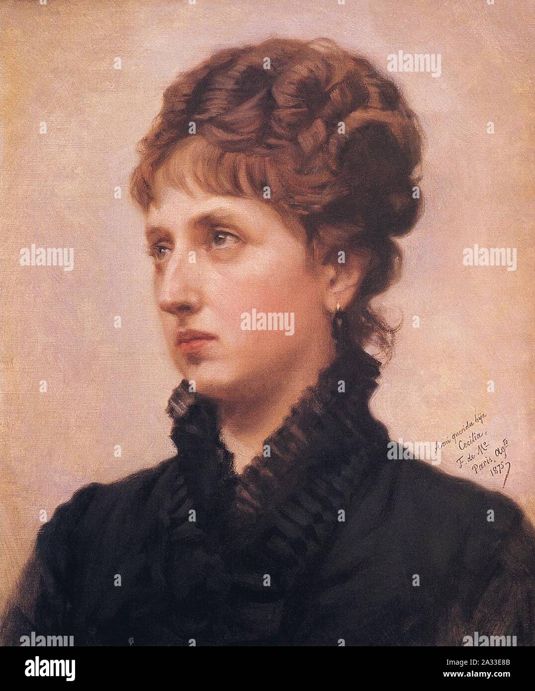 F. de Madrazo - 1875, Cecilia de Madrazo y Garreta (Colección insbesondere, Bilbao, 48 x 38 cm). Stockfoto