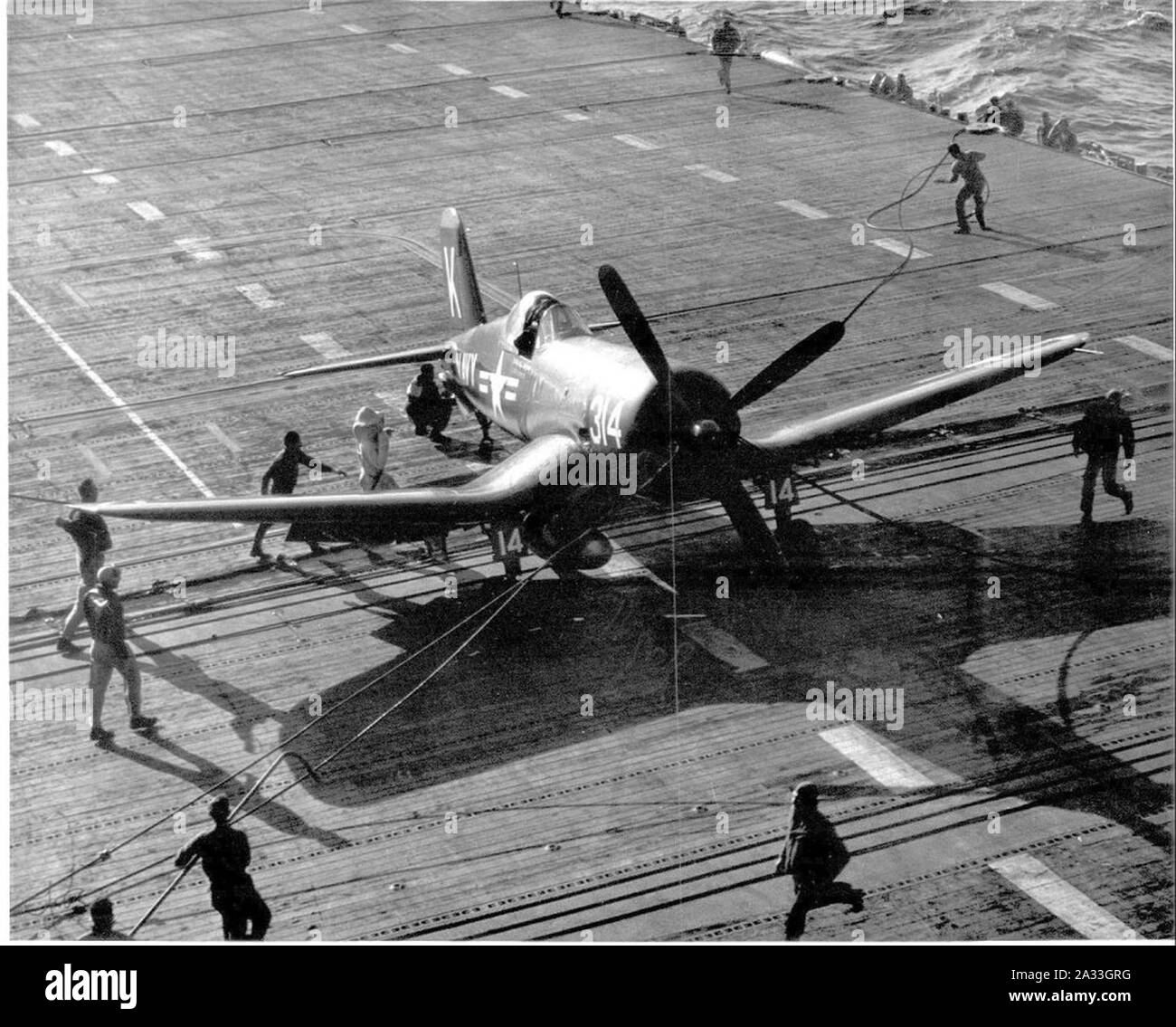 F4U-4 VF-33, CV-32. Stockfoto