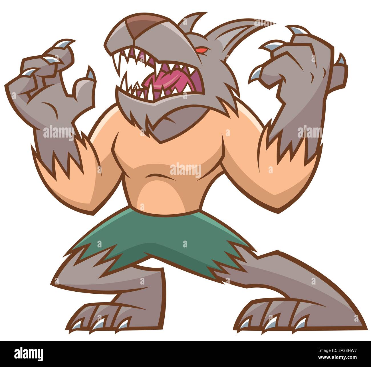 Vector Illustration von Halloween werwolf Cartoon Stock Vektor