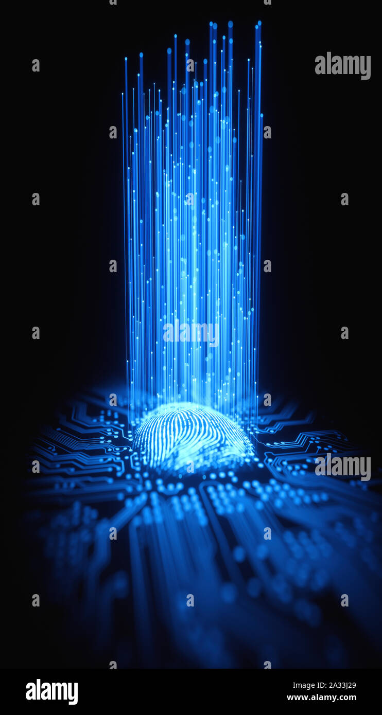 Digitaler Fingerabdruck, konzeptionelle Darstellung Stockfoto