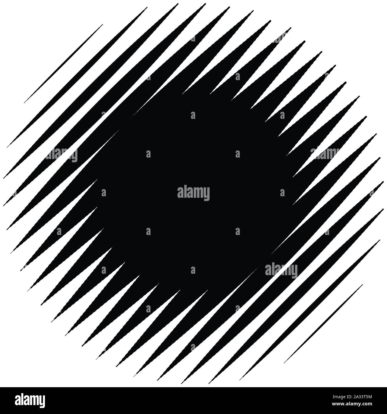 Diagonal, schrägen abstrakte geometrische Kreis. Schräge, hang Linien halftone Kreis. Radial, kreisförmigen neigen, kippen Sie parallele geraden Streifen (Dicke Stock Vektor