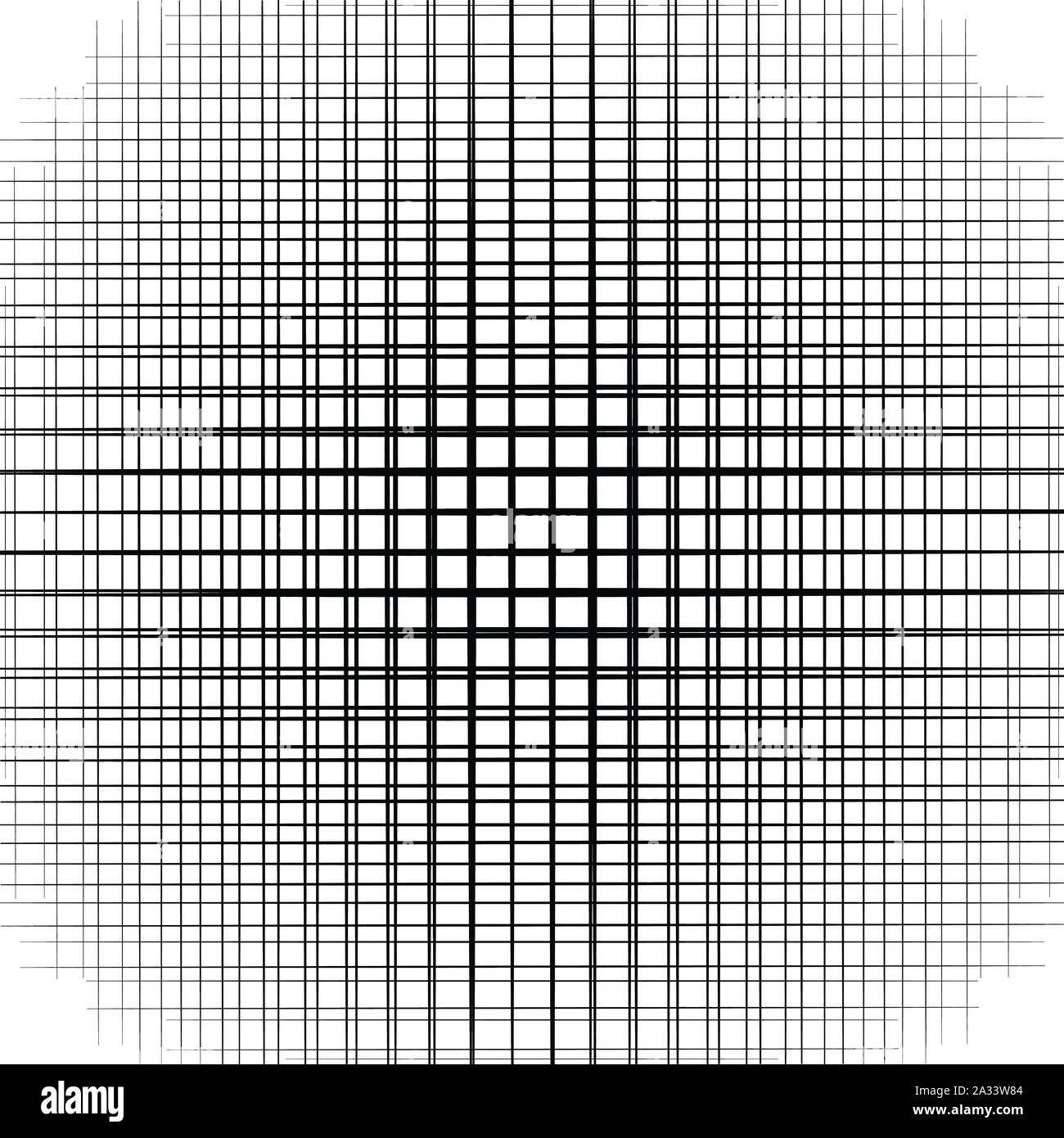 Random, unregelmäßige Linien Raster, Gitter. Abstrakte geometrische Hintergrund, Textur, Muster. Stock Vektor