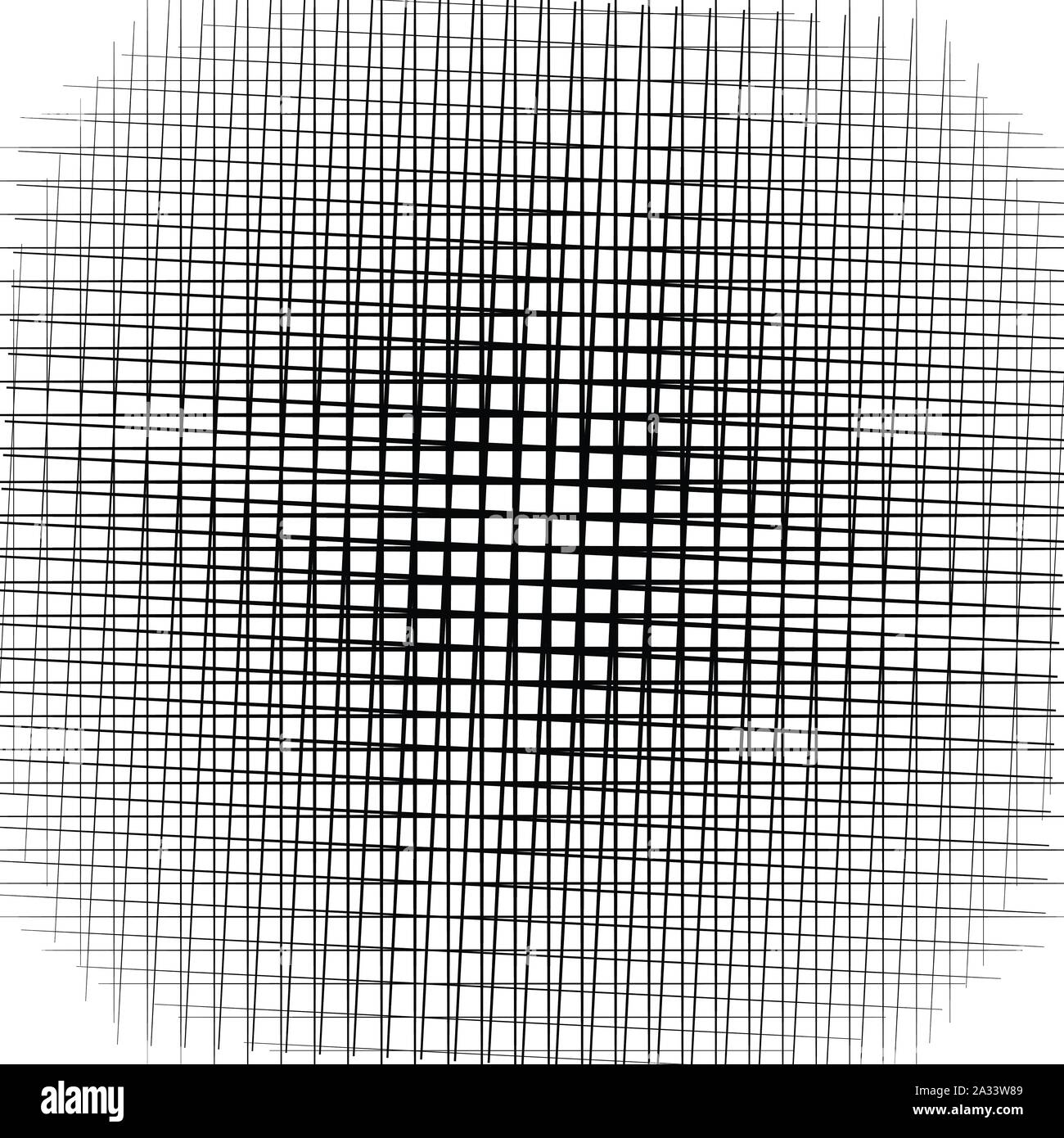 Random, unregelmäßige Linien Raster, Gitter. Abstrakte geometrische Hintergrund, Textur, Muster. Stock Vektor