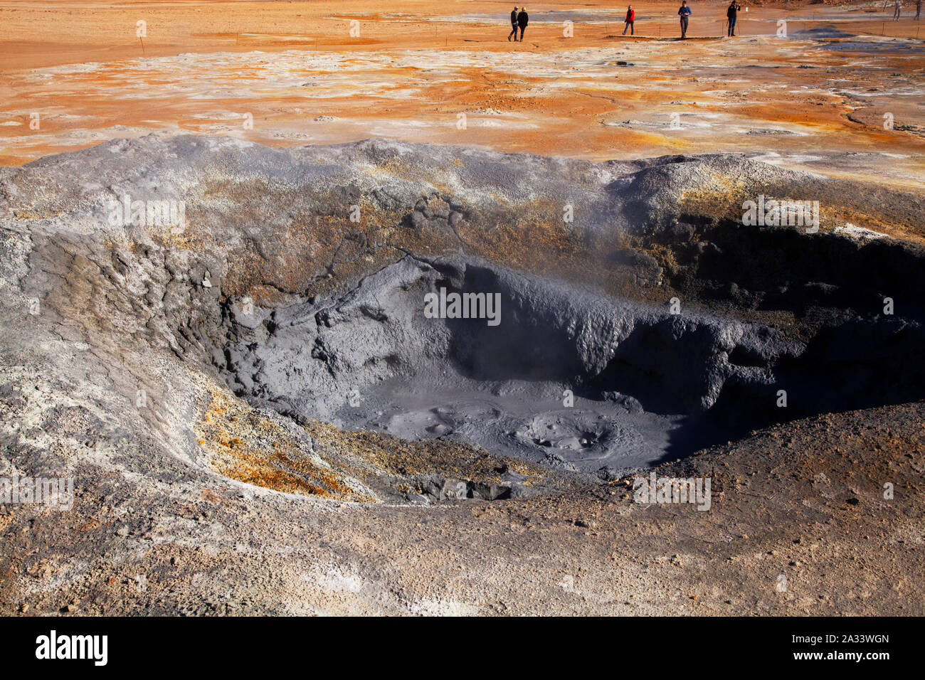 Island - hverir - schlammtöpfe Stockfoto