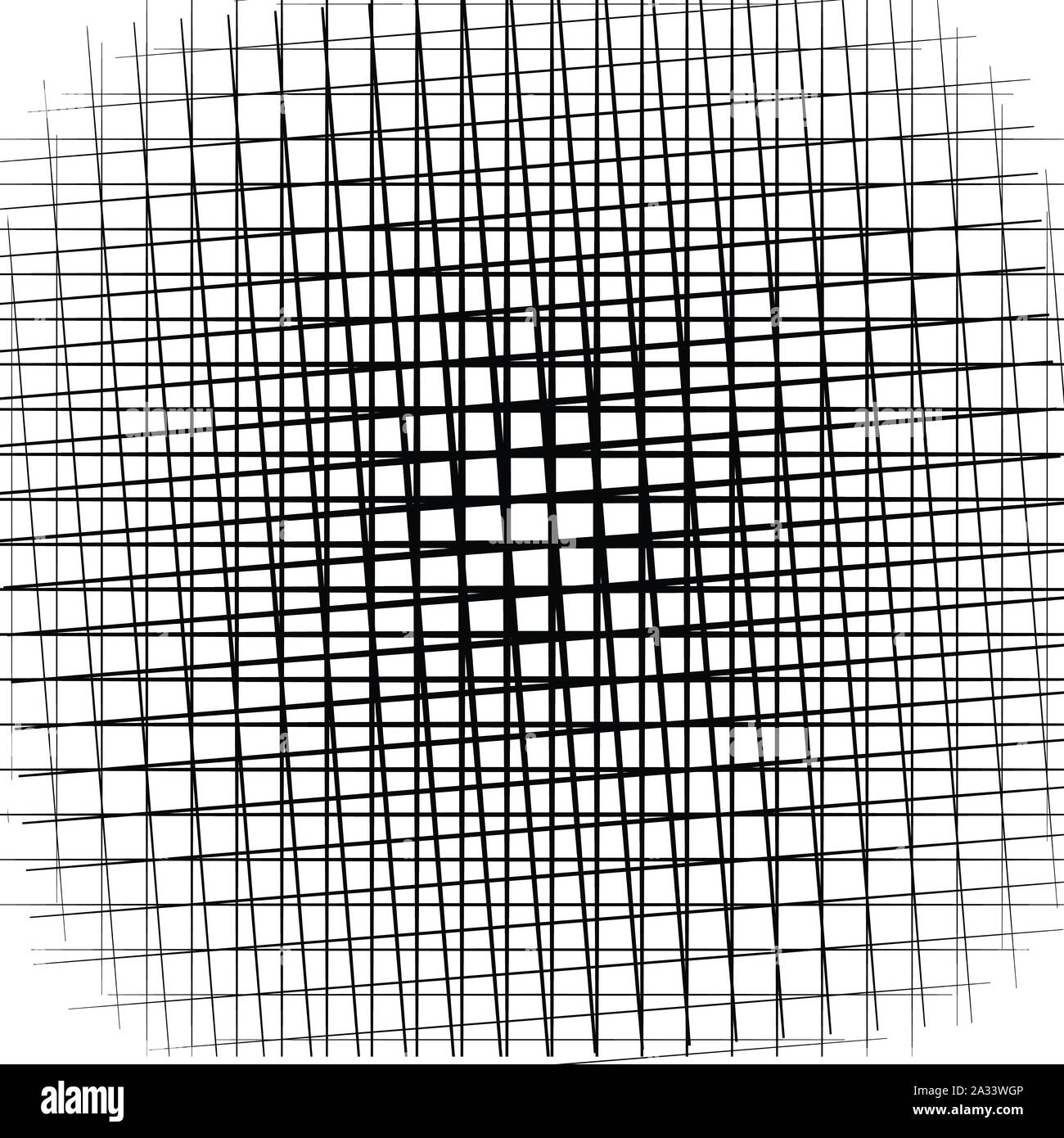 Random, unregelmäßige Linien Raster, Gitter. Abstrakte geometrische Hintergrund, Textur, Muster. Stock Vektor