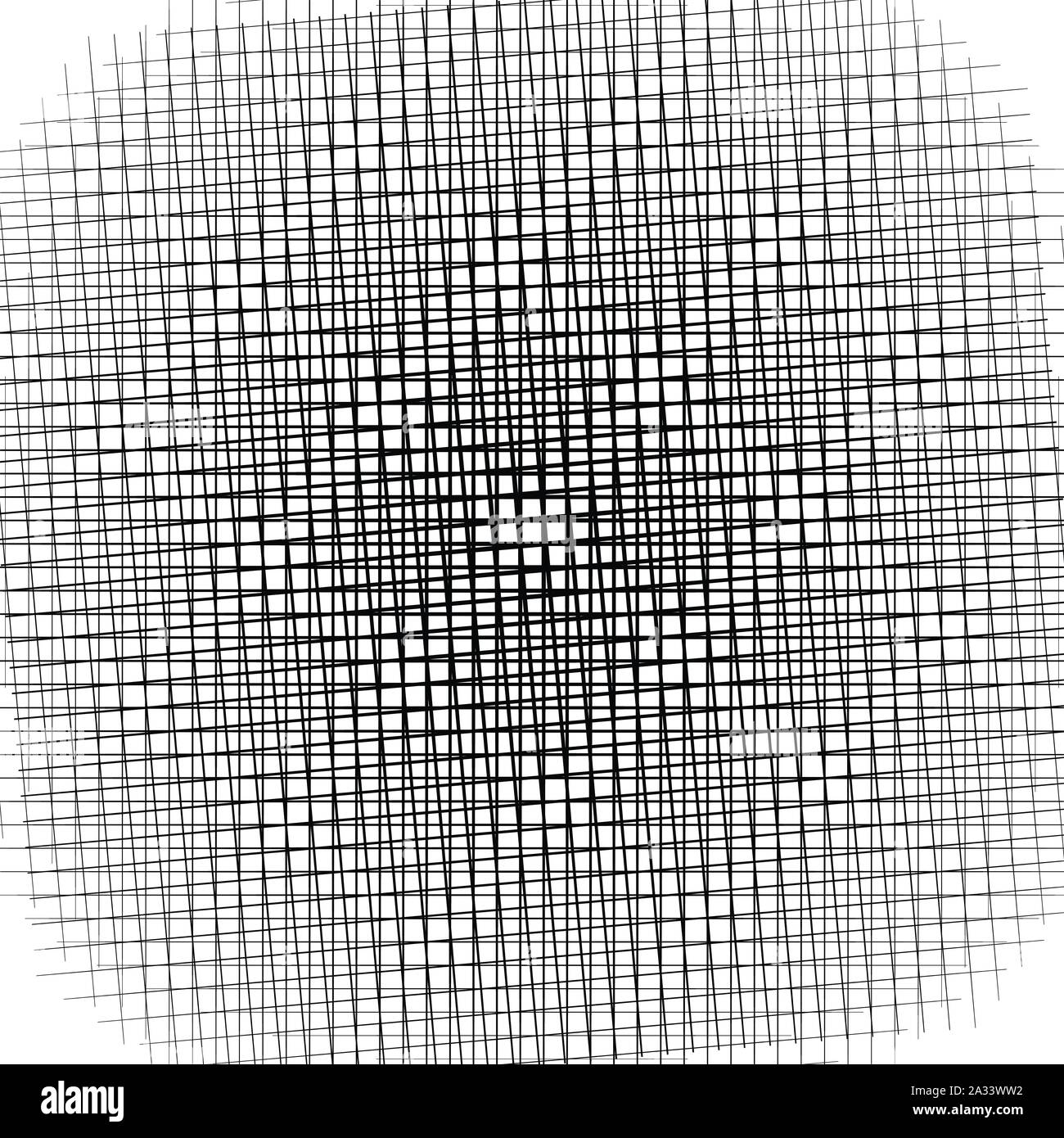 Random, unregelmäßige Linien Raster, Gitter. Abstrakte geometrische Hintergrund, Textur, Muster. Stock Vektor