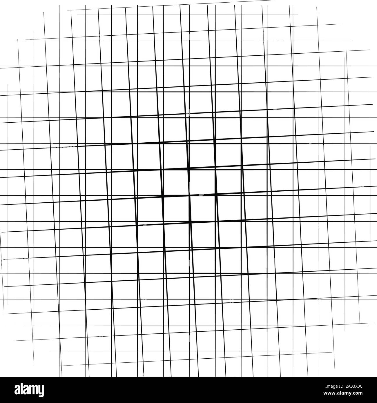 Random, unregelmäßige Linien Raster, Gitter. Abstrakte geometrische Hintergrund, Textur, Muster. Stock Vektor