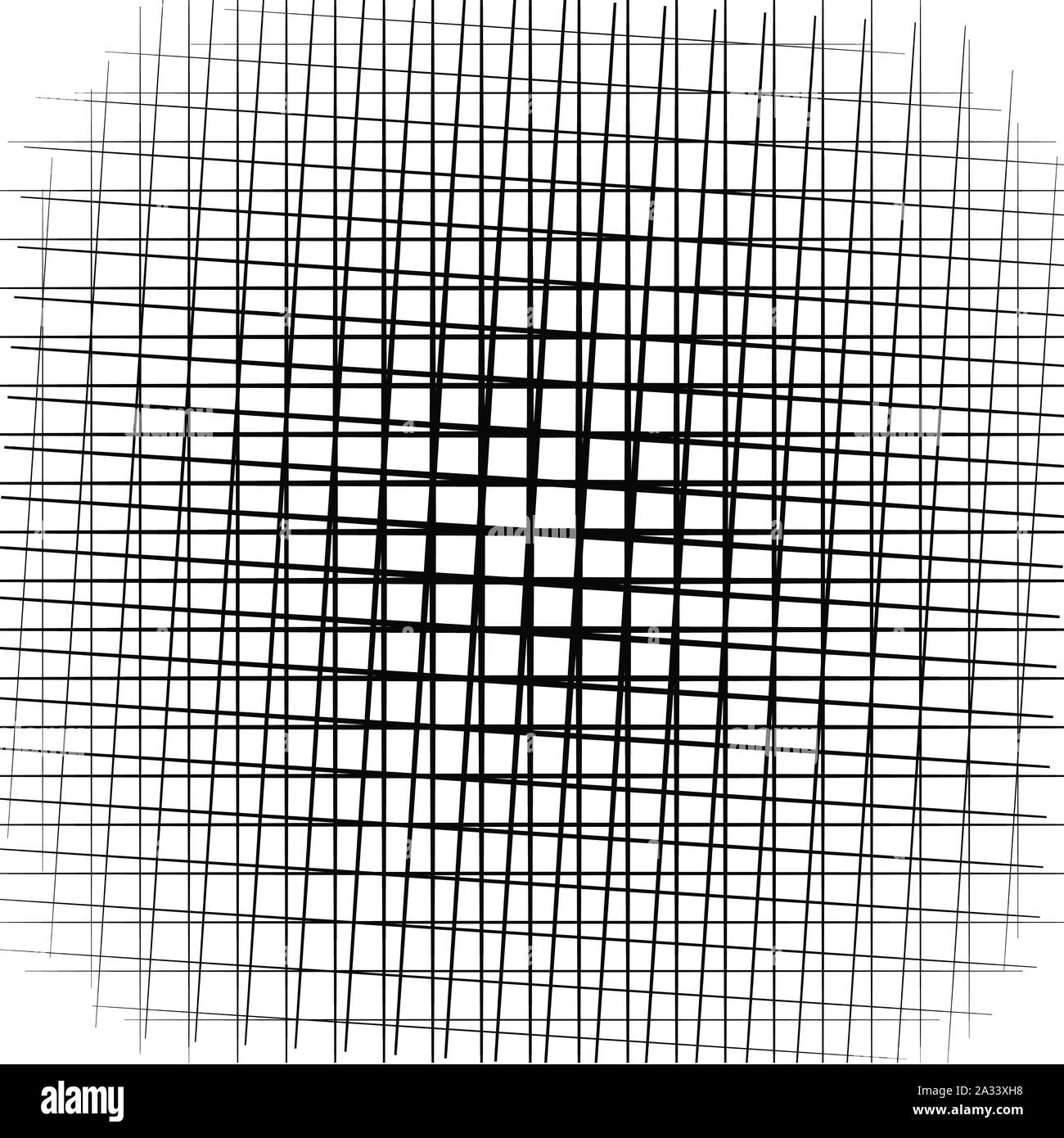 Random, unregelmäßige Linien Raster, Gitter. Abstrakte geometrische Hintergrund, Textur, Muster. Stock Vektor