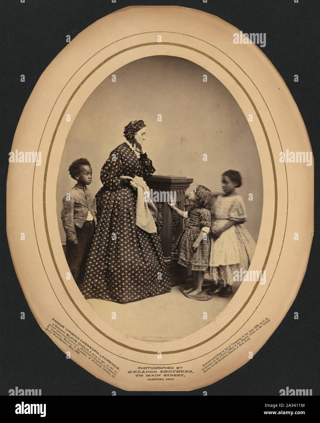 Fannie Virginia Casseopia Lawrence, ein erlöst slave Kind, fünf Jahre alt, als sie erschienen, als in Sklaverei gefunden. In Virginia mit Catharine (d. h., Catherine) S. Lawrence erlöst; getauft Stockfoto