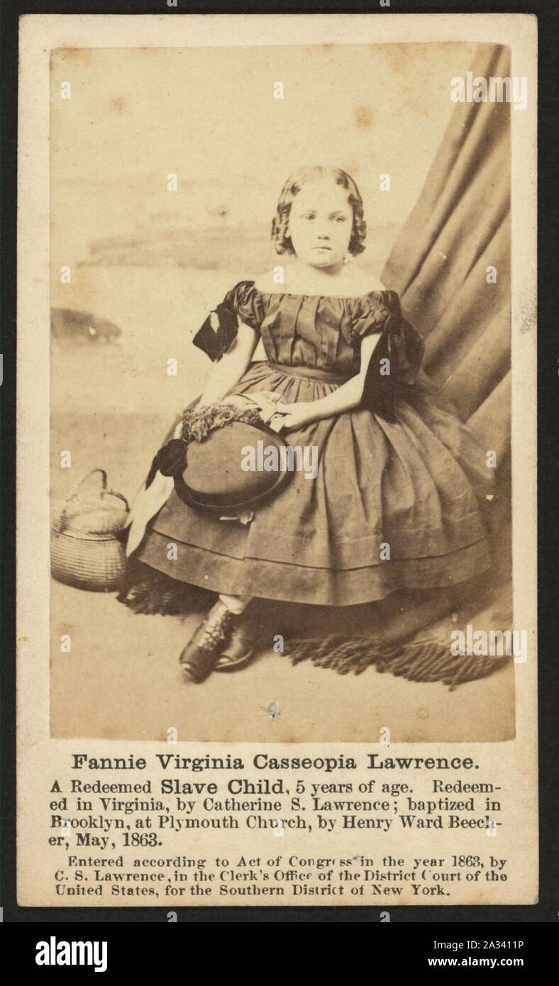 Fannie Virginia Casseopia Lawrence - J. W. Schwarz, 173 Washington Street, Boston. Stockfoto