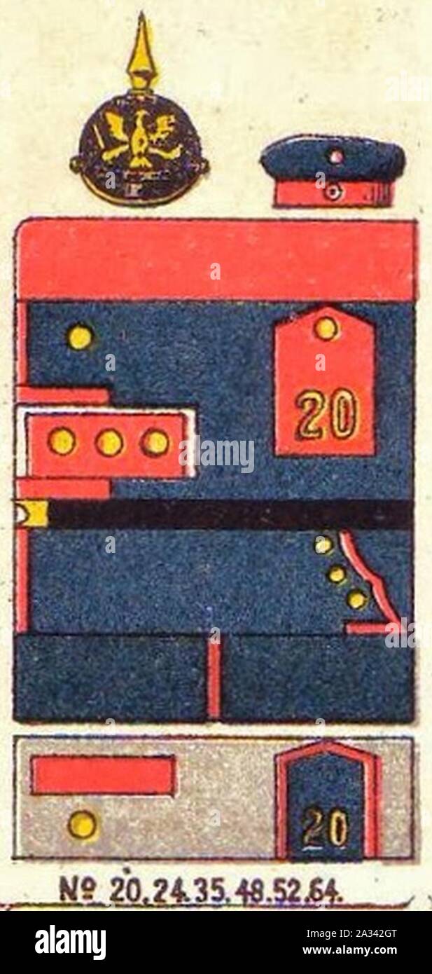 Farbschema der Einheitlichen infanterieregimenter Nr. 20 24 48 52 64