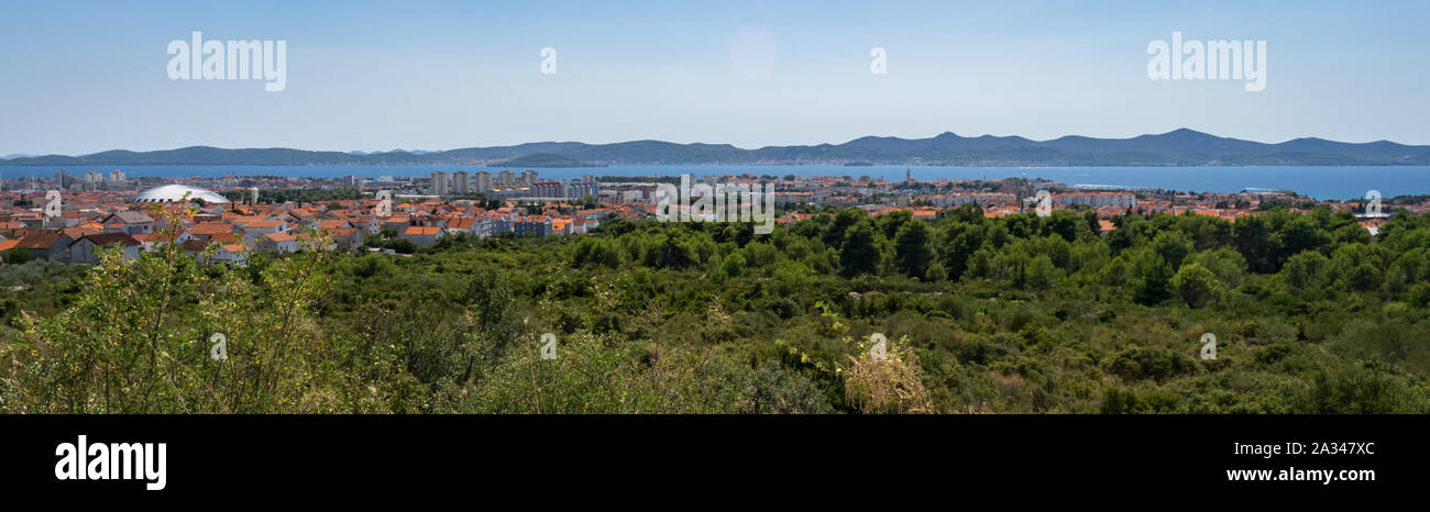 Panorama von der Stadt Zadar und Umgebung in Kroatien Stockfoto