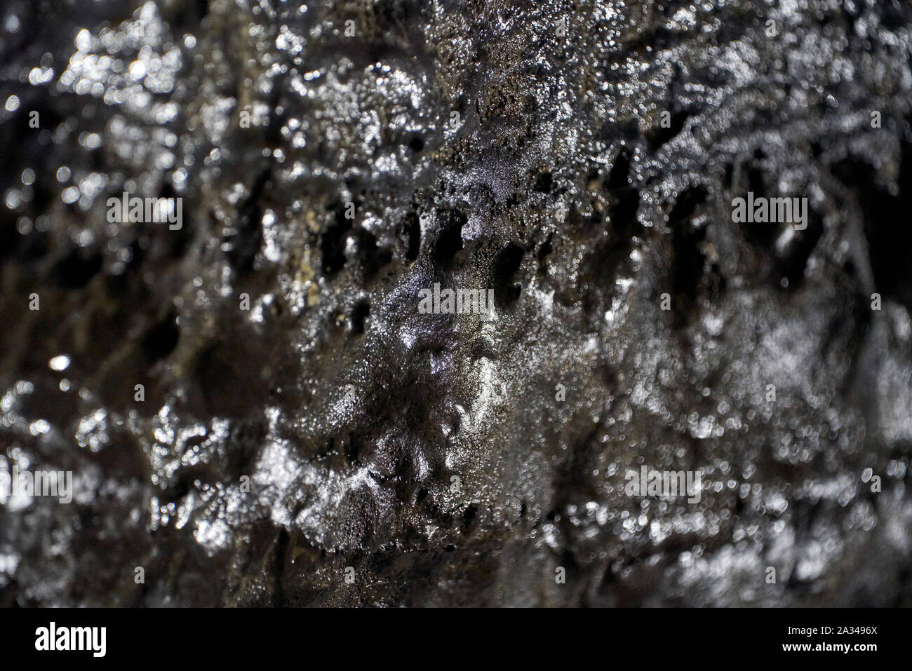 Manjanggul ist eines der schönsten Lava Tunnel in der Welt und als UNESCO Weltnaturerbe ernannt. Jeju Island, South Korea. Stockfoto