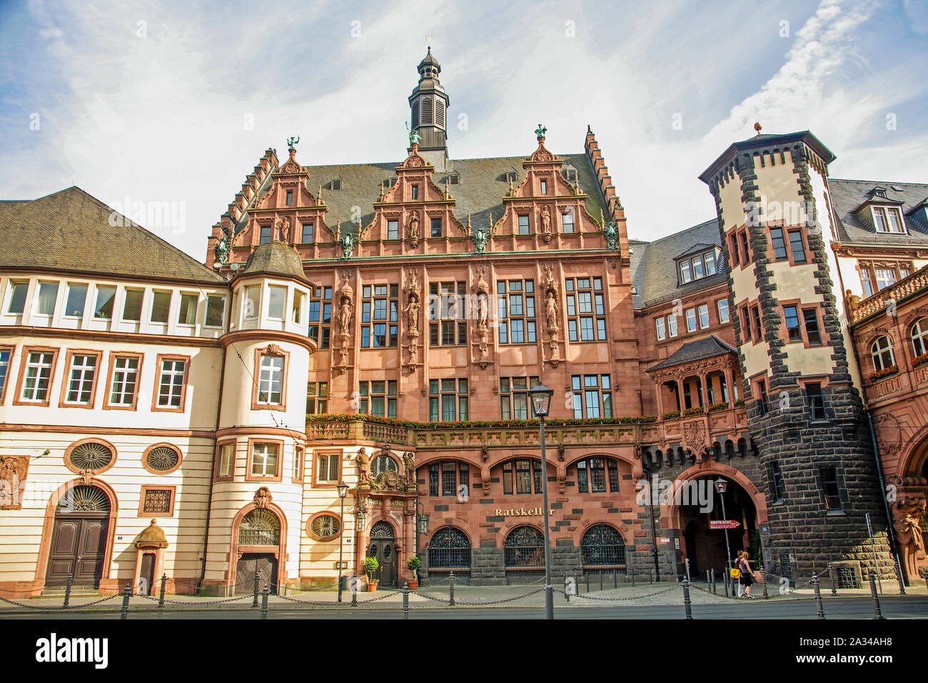Historische Gebäude in der Römerberg Stadtteil von Frankfurt am Main Deutschland Stockfoto