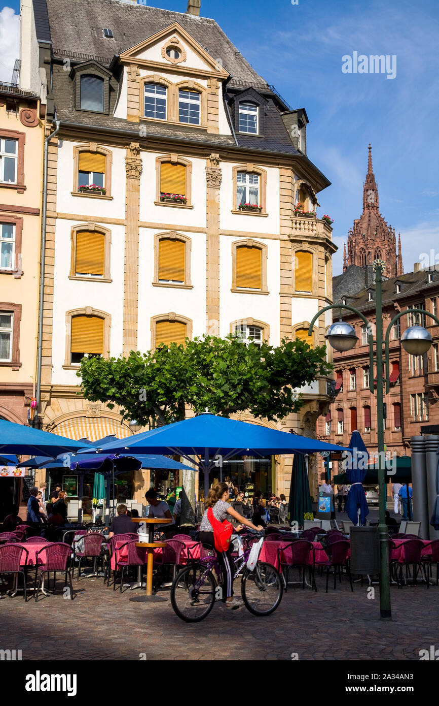 Street Cafe in Frankfurt am Main Deutschland Stockfoto