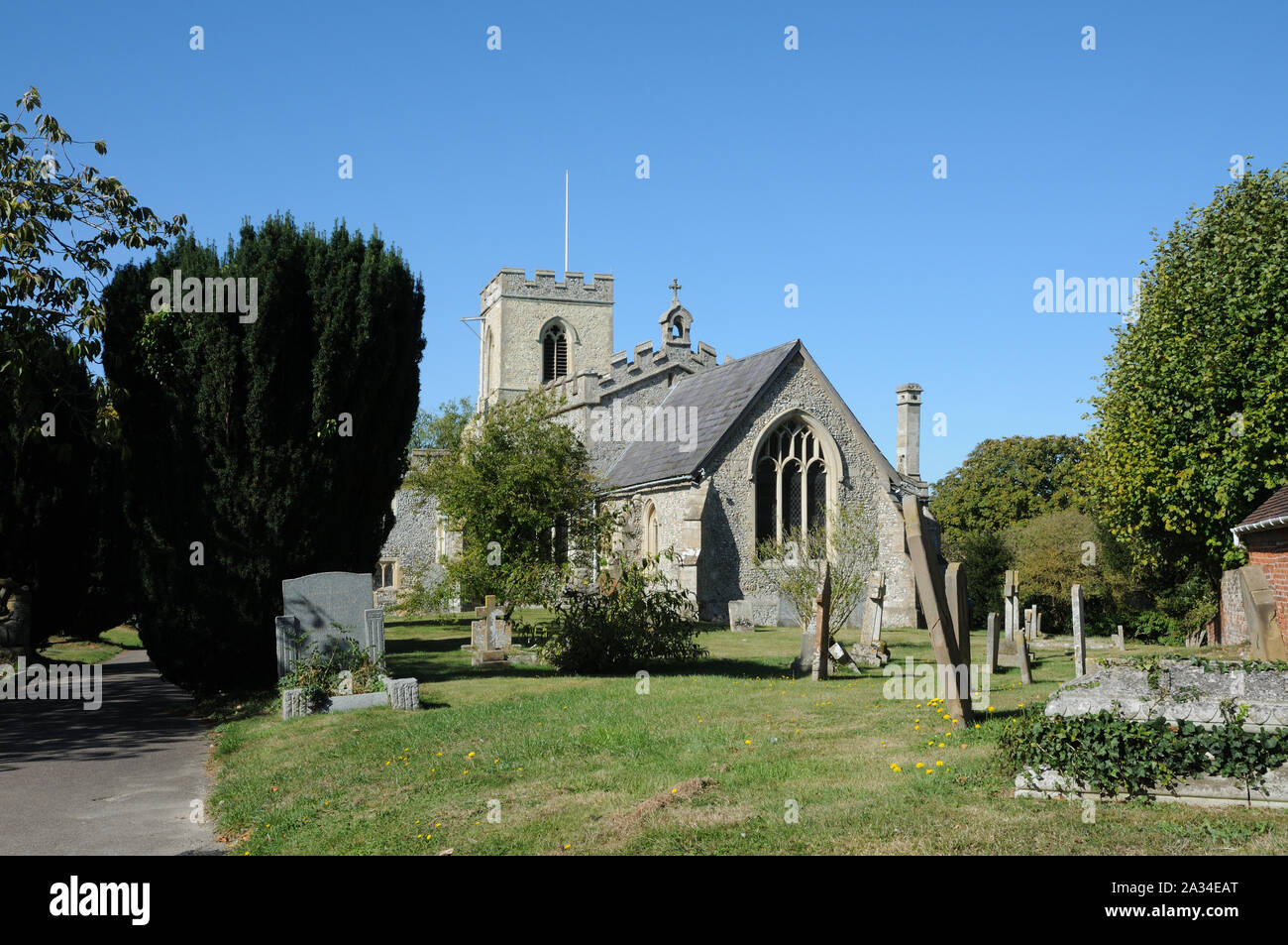 St.-Swithun-Kirche, großer Chishill. Cambridgeshire Stockfoto