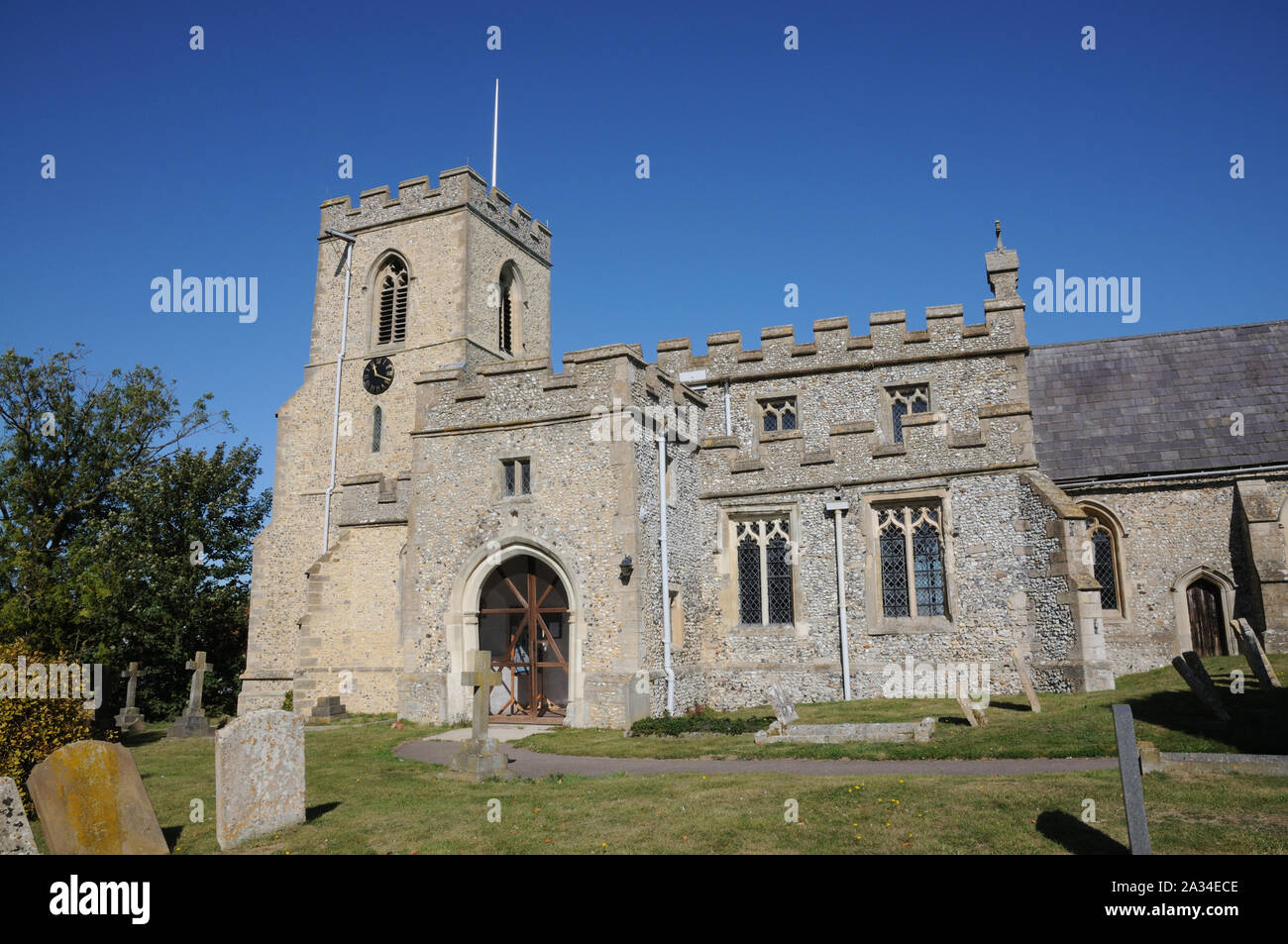 St.-Swithun-Kirche, großer Chishill. Cambridgeshire Stockfoto